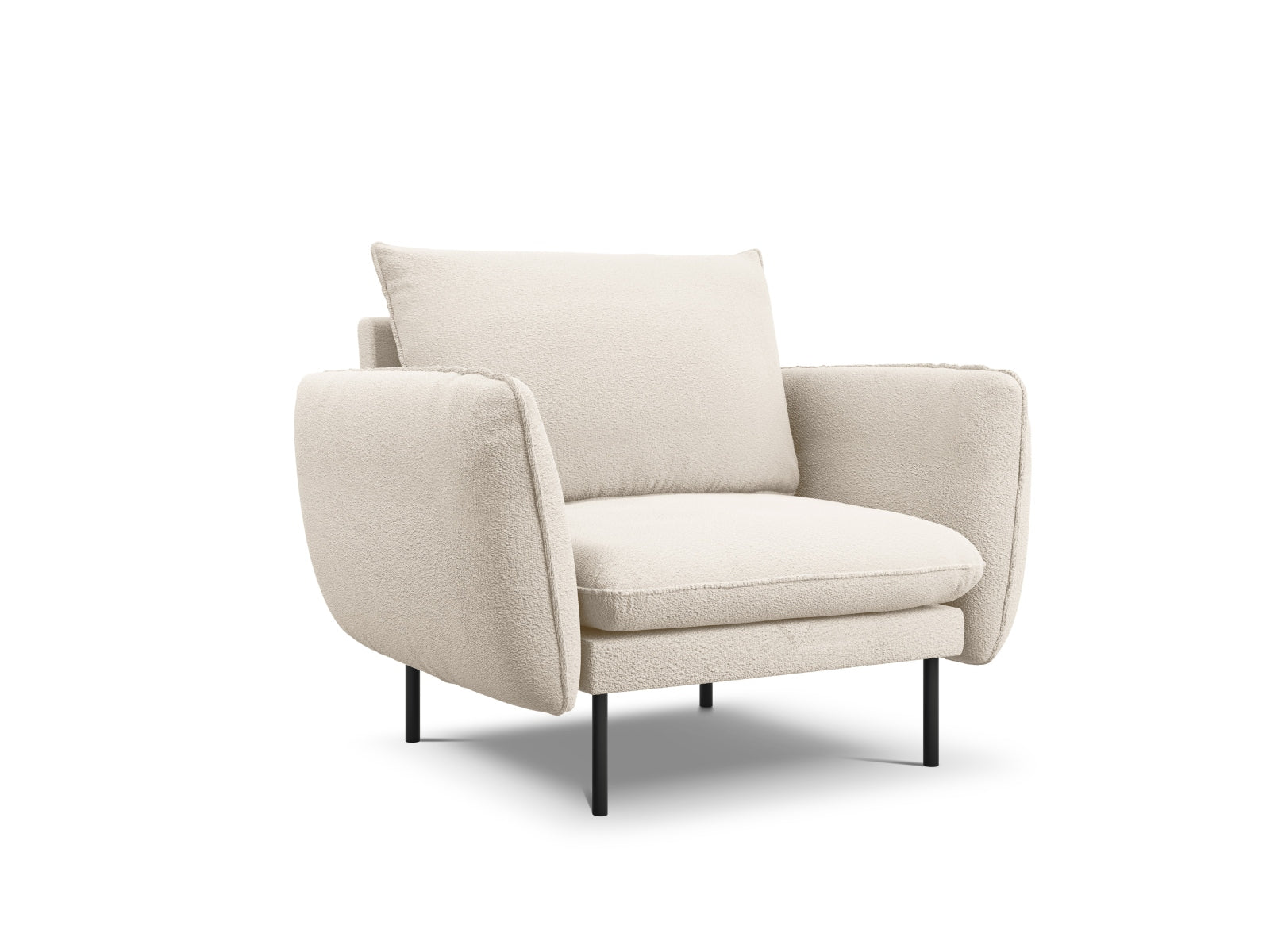 Vienna Boucle Sessel 1 Sitz 94cm in Beige/Schwarz präsentiert im Onlineshop von KAQTU Design AG. Sessel ist von Cosmopolitan Design