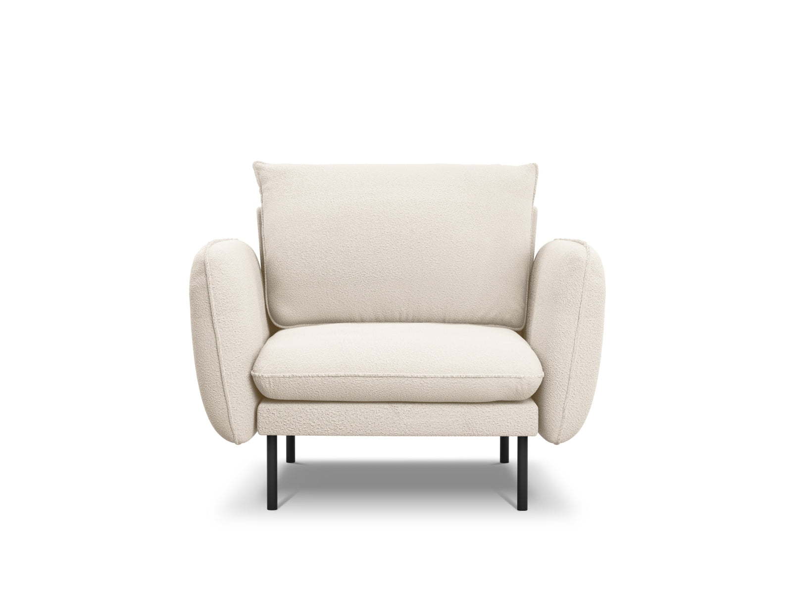 Erleben Sie den Vienna Boucle Sessel 94cm von Cosmopolitan Design – ein luxuriöses, komfortables Möbelstück, das jedem Raum Eleganz verleiht.