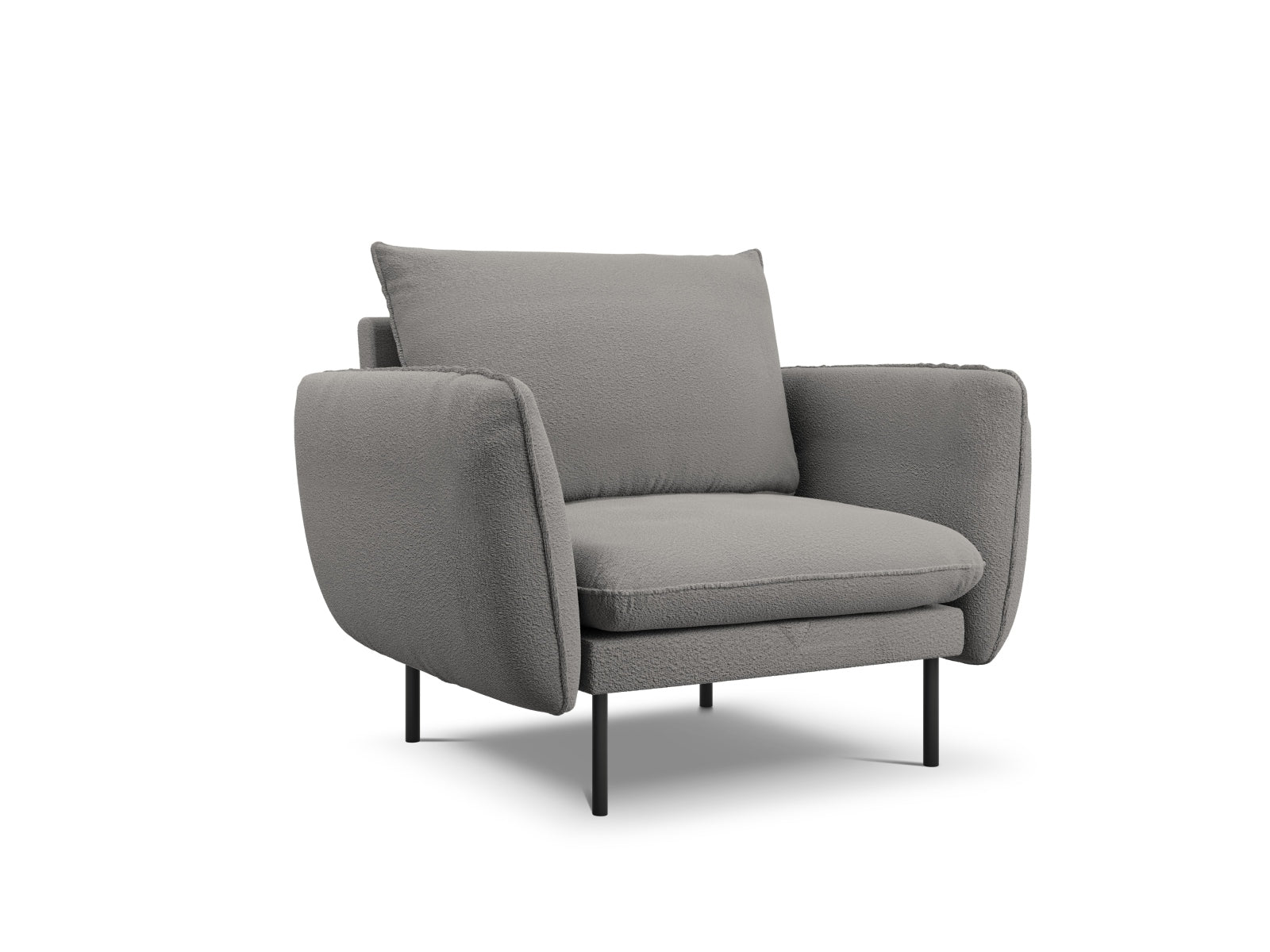 Vienna Boucle Sessel 1 Sitz 94cm in Grey/Schwarz präsentiert im Onlineshop von KAQTU Design AG. Sessel ist von Cosmopolitan Design