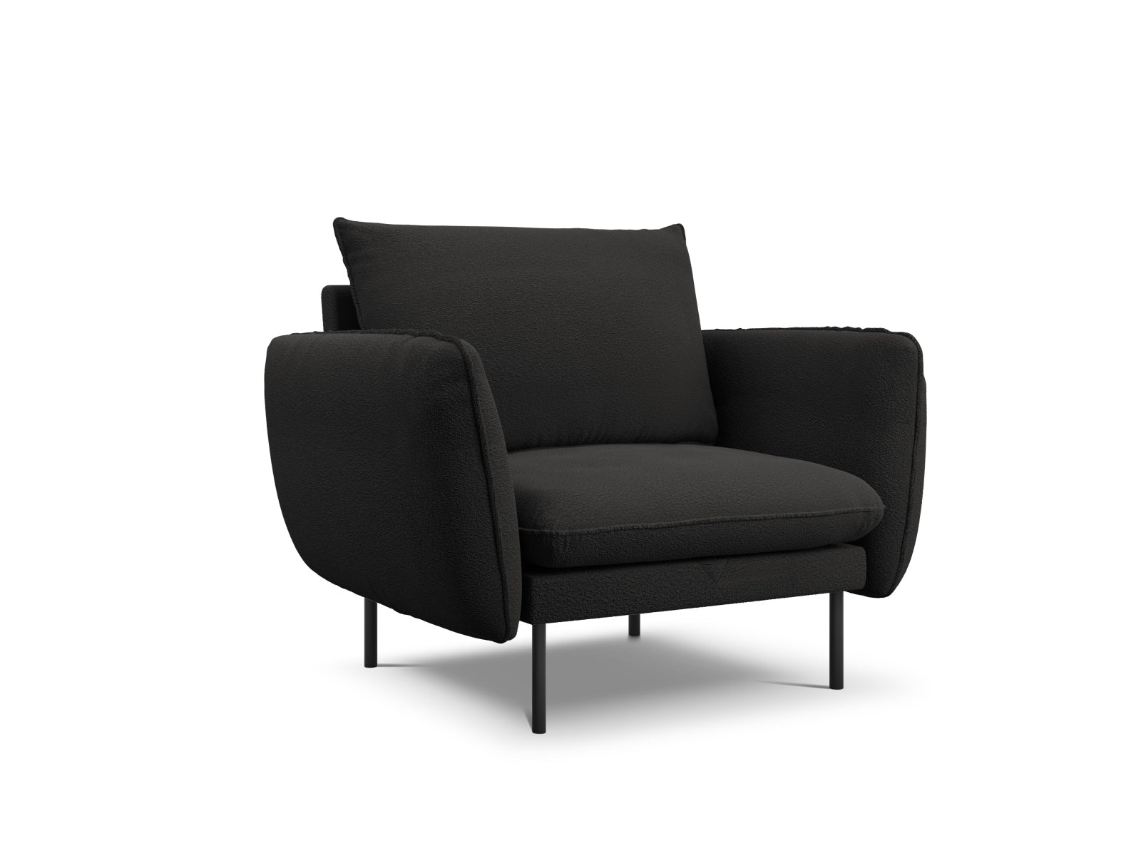 Vienna Boucle Sessel 1 Sitz 94cm in Black/Schwarz-Ascot präsentiert im Onlineshop von KAQTU Design AG. Sessel ist von Cosmopolitan Design