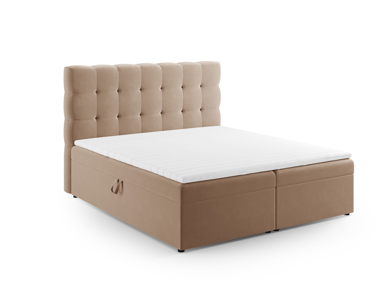 Boxspring Bett Set Bali 140cm in Beige-Bluvel präsentiert im Onlineshop von KAQTU Design AG. Bett ist von Cosmopolitan Design