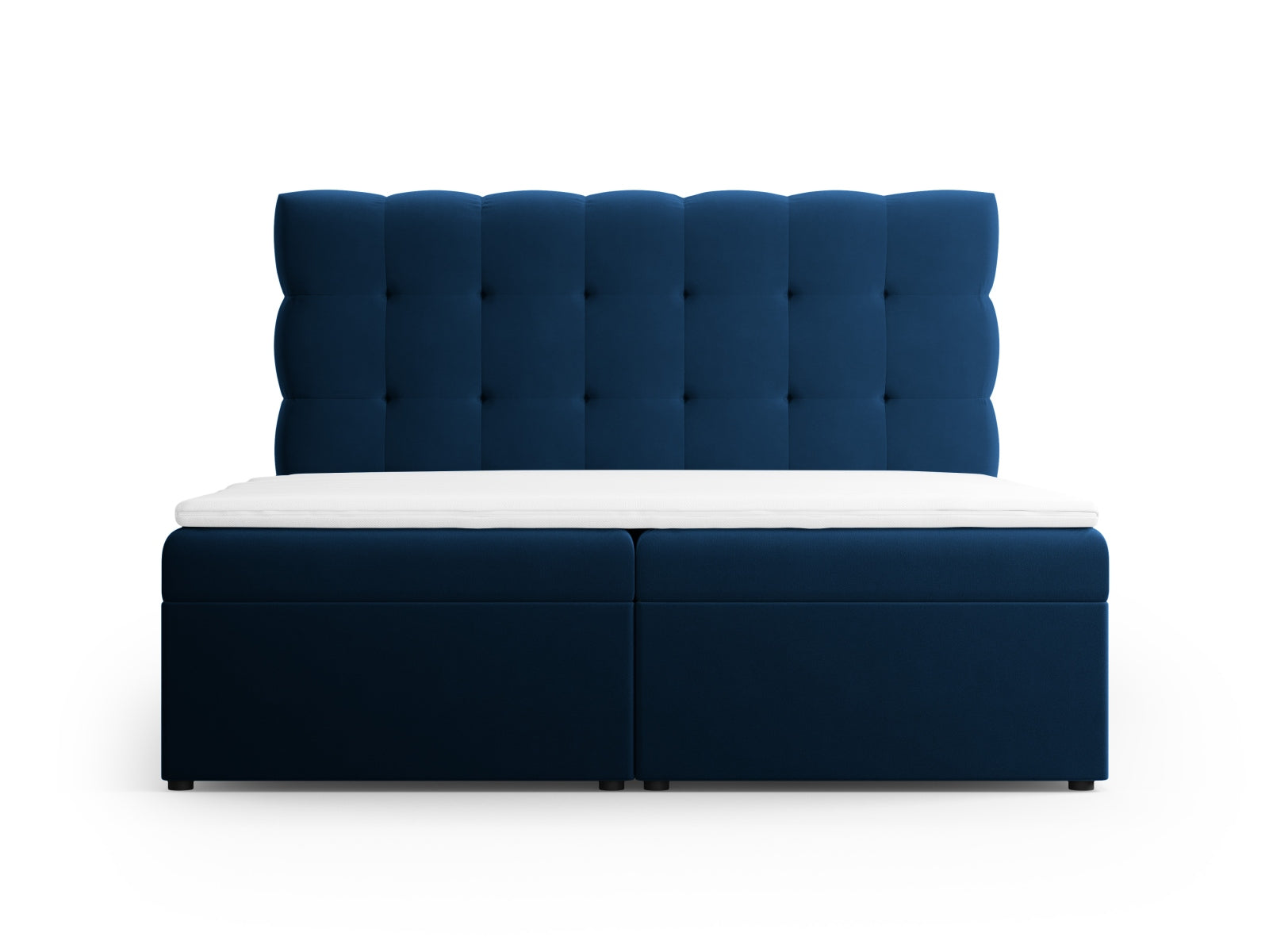 Elegantes Boxspring Bett Set Bali in Royal Blue, 140 cm, stilvoll und komfortabel, ideal für moderne Schlafzimmer von Cosmopolitan Design.
