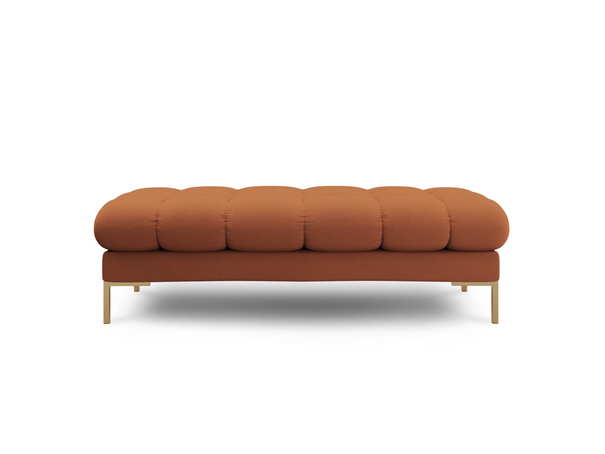 Modulares 2-Sitzer Sofa Bali mit samtähnlichem Bezug auf schlanken Metallbeinen