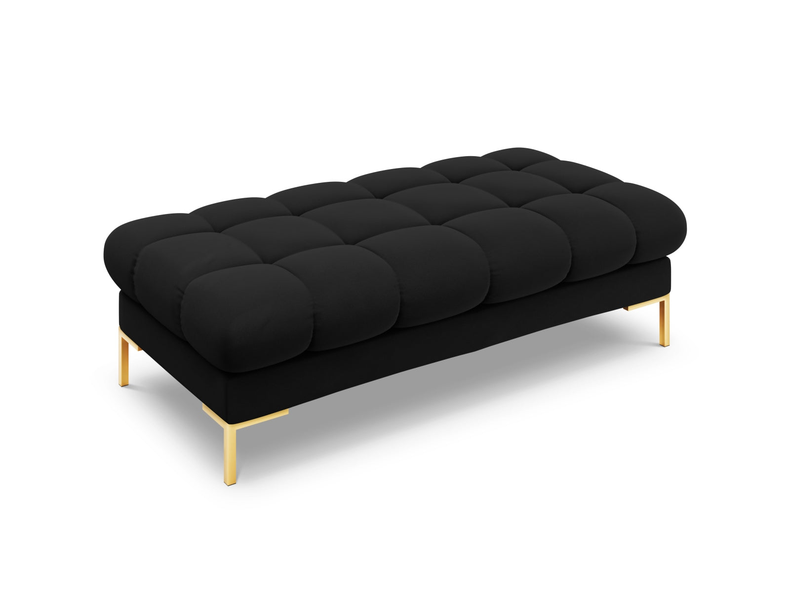 Elegante 2-Sitzer Bank Bali in hochwertigem Black-Bluvel, ideal für moderne Wohnräume und entspannende Lounge-Atmosphäre.