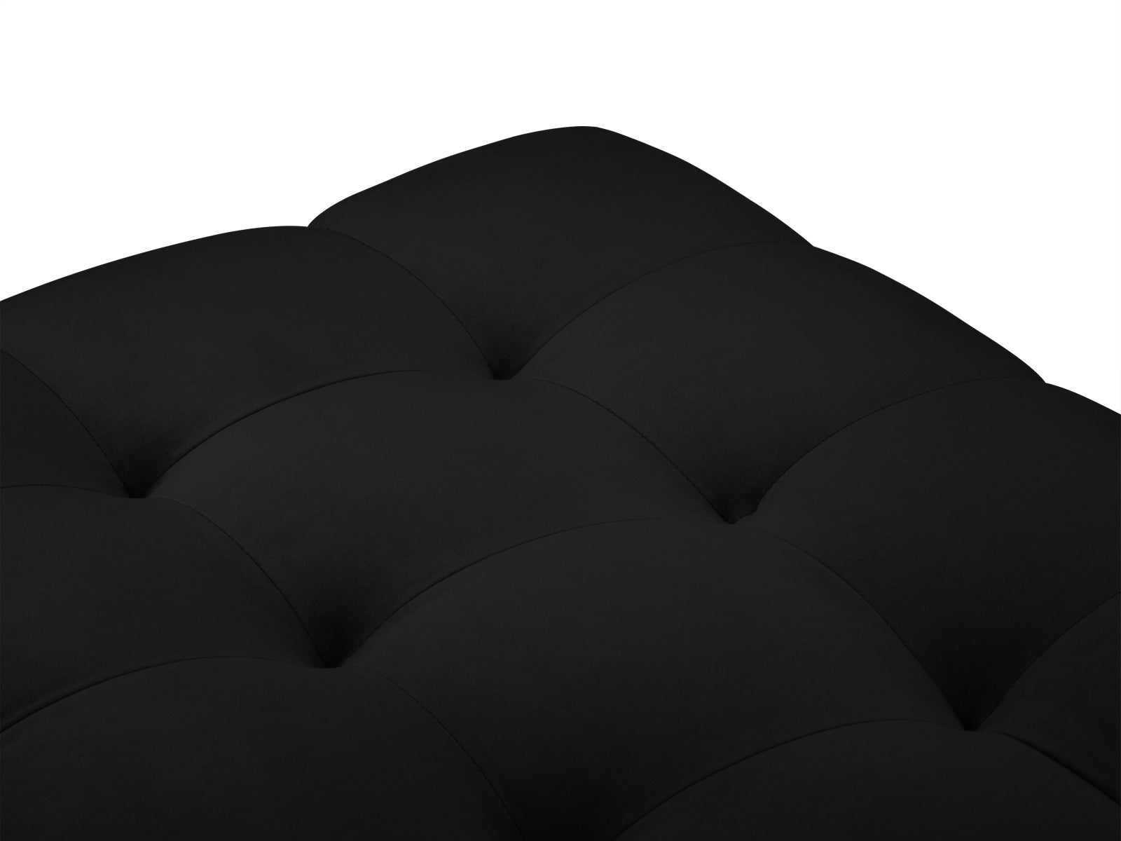 Elegante 2-Sitzer Bank Bali in Black-Bluvel, perfekt für gemütliche Abende und stilvolle Einrichtung in jedem Wohnraum.
