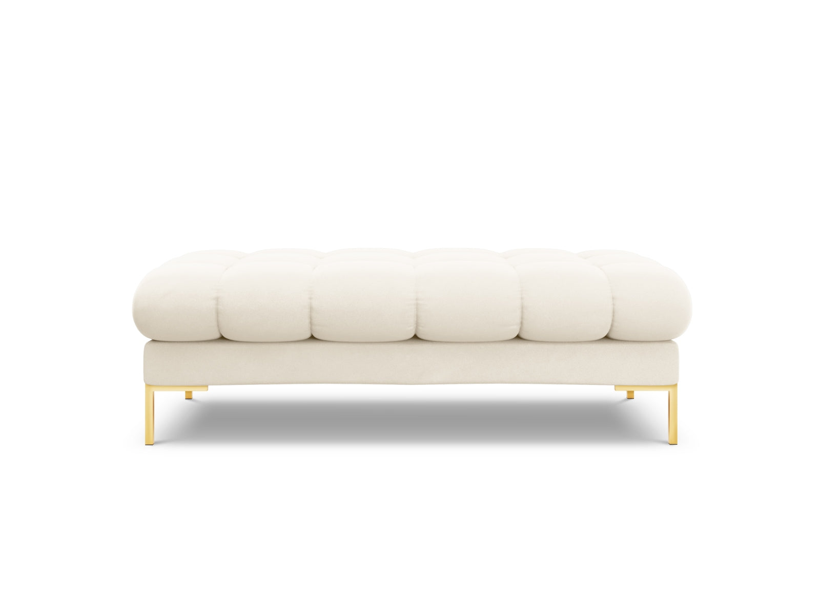 Moderne 2-Sitzer Bank Bali in zartem Beige, perfekt für gemütliche Wohnzimmer. Teil der flexiblen Sofaserie von Cosmopolitan Design.