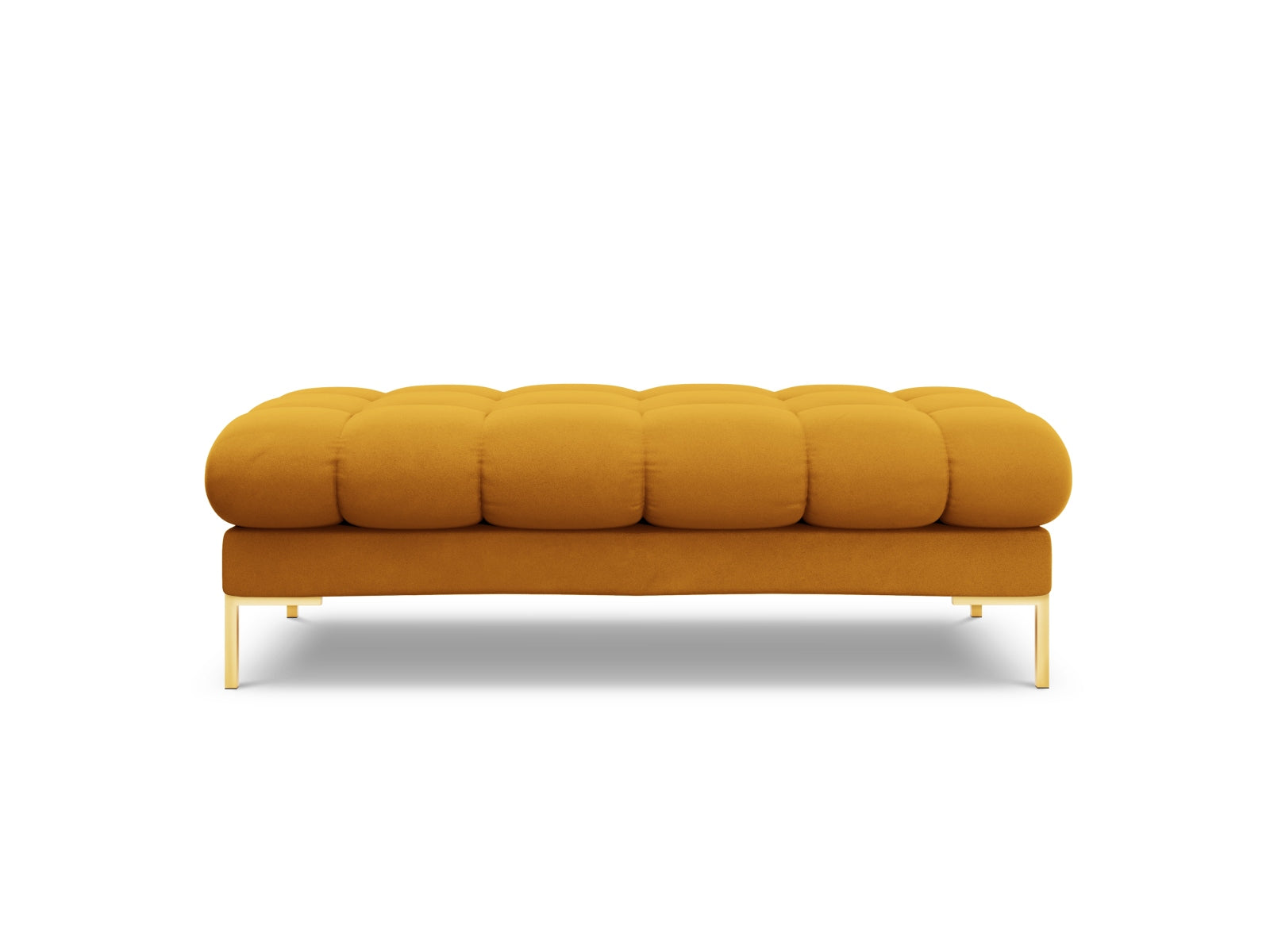 Elegante 2-Sitzer Bank Bali von Cosmopolitan Design, perfekt für stilvolle Räume mit harmonischen Gelb- und Blautönen.