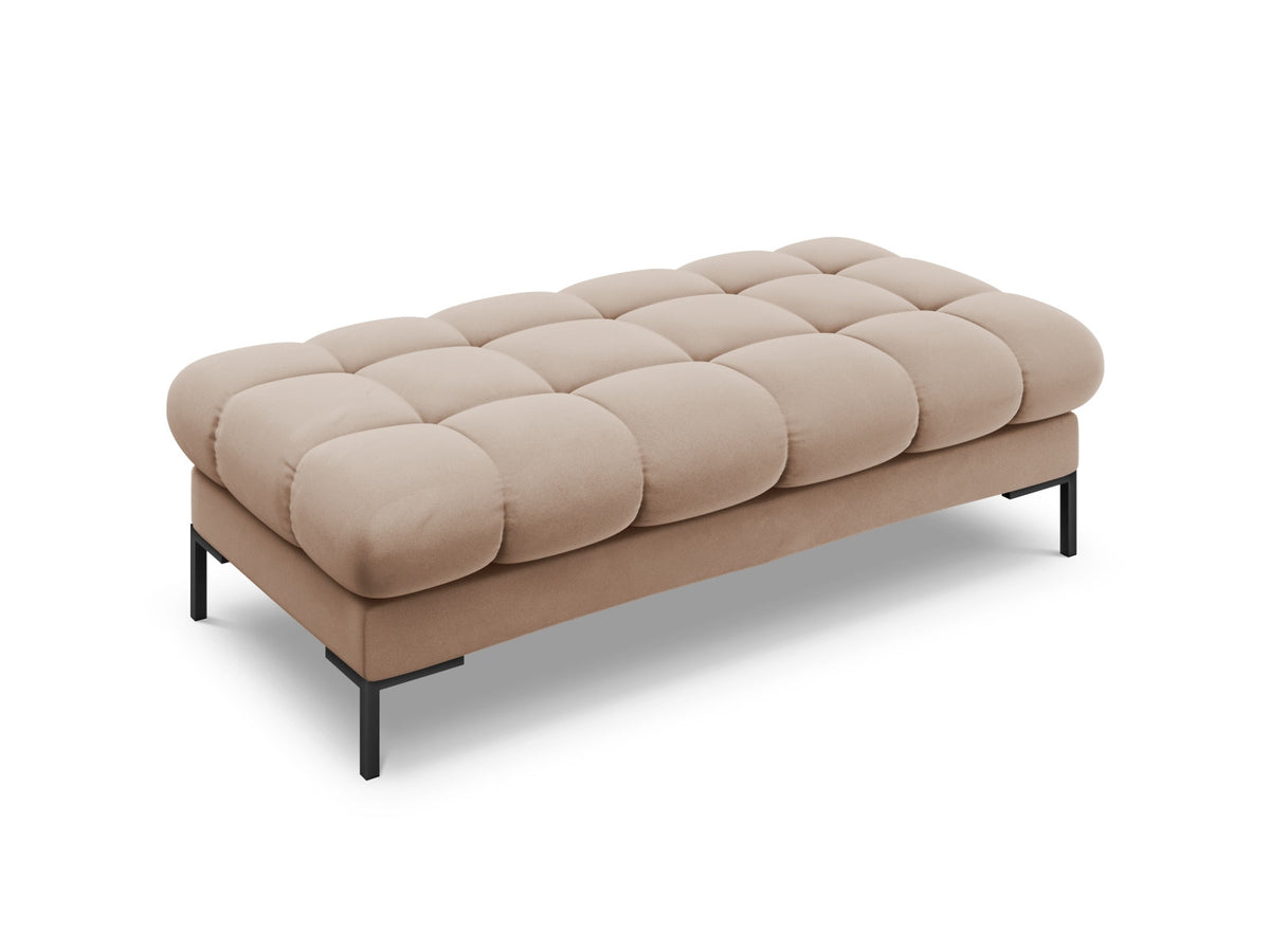 Modulares 2-Sitzer Sofa Bali mit samtähnlichem Bezug auf schlanken Metallbeinen