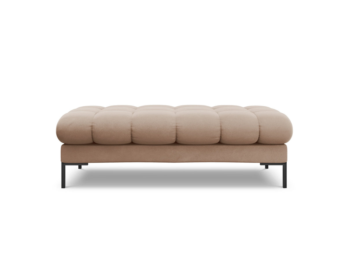 Modulares 2-Sitzer Sofa Bali mit samtähnlichem Bezug auf schlanken Metallbeinen