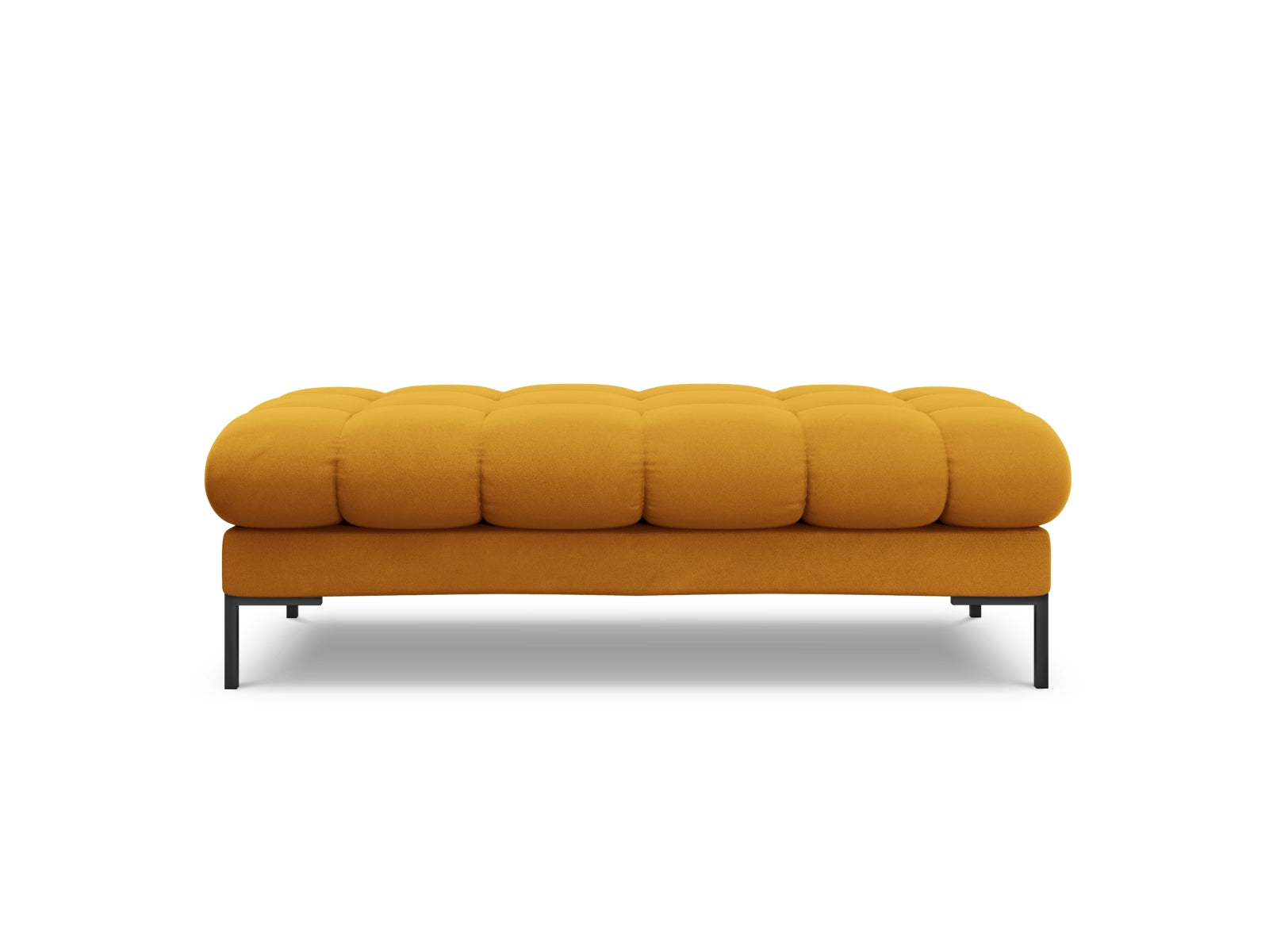Moderne 2-Sitzer Bank Bali in stilvollem Gelb-Blau, ideal für gemütliche Wohnräume. Teil der modularen Sofaserie von Cosmopolitan Design.