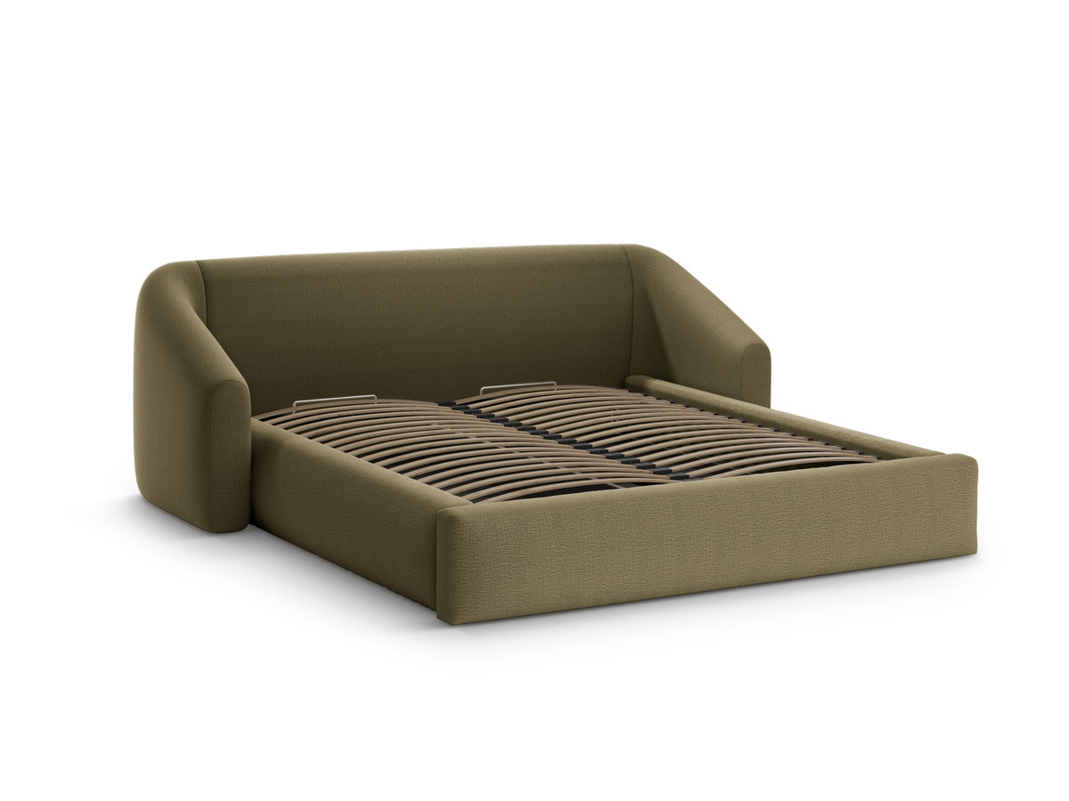 Campi Bett mit Stauraum und Headboard 140cm in Green-Moly präsentiert im Onlineshop von KAQTU Design AG. Bett ist von Cosmopolitan Design