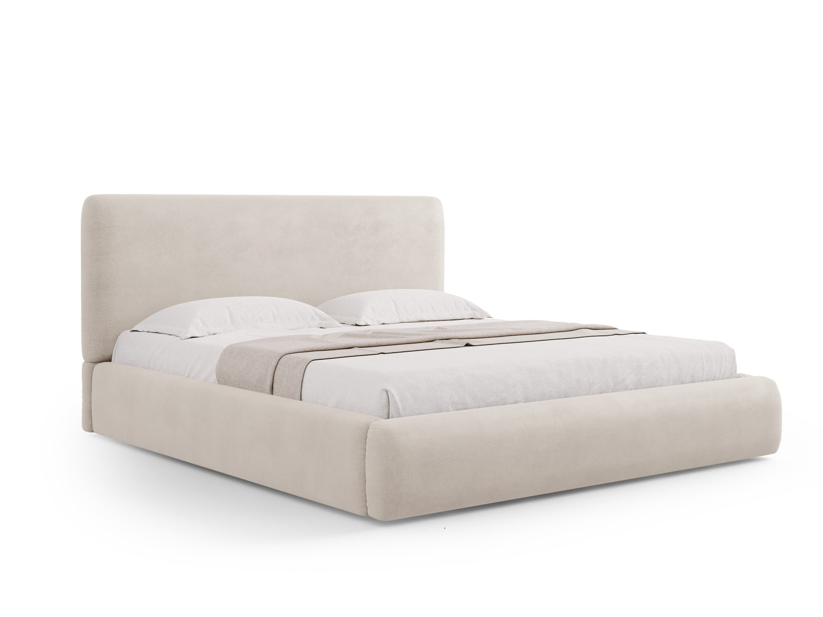 Colonel Bett mit Stauraum und Headboard  140cm in Beige-Rebel präsentiert im Onlineshop von KAQTU Design AG. Bett ist von Cosmopolitan Design
