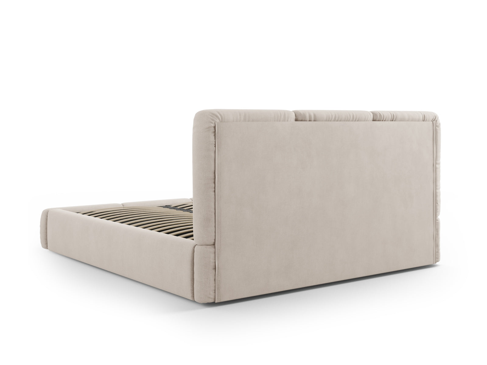 Nicolas Bett mit Stauraum und Headboard  in Beige präsentiert im Onlineshop von KAQTU Design AG. Bett ist von Cosmopolitan Design