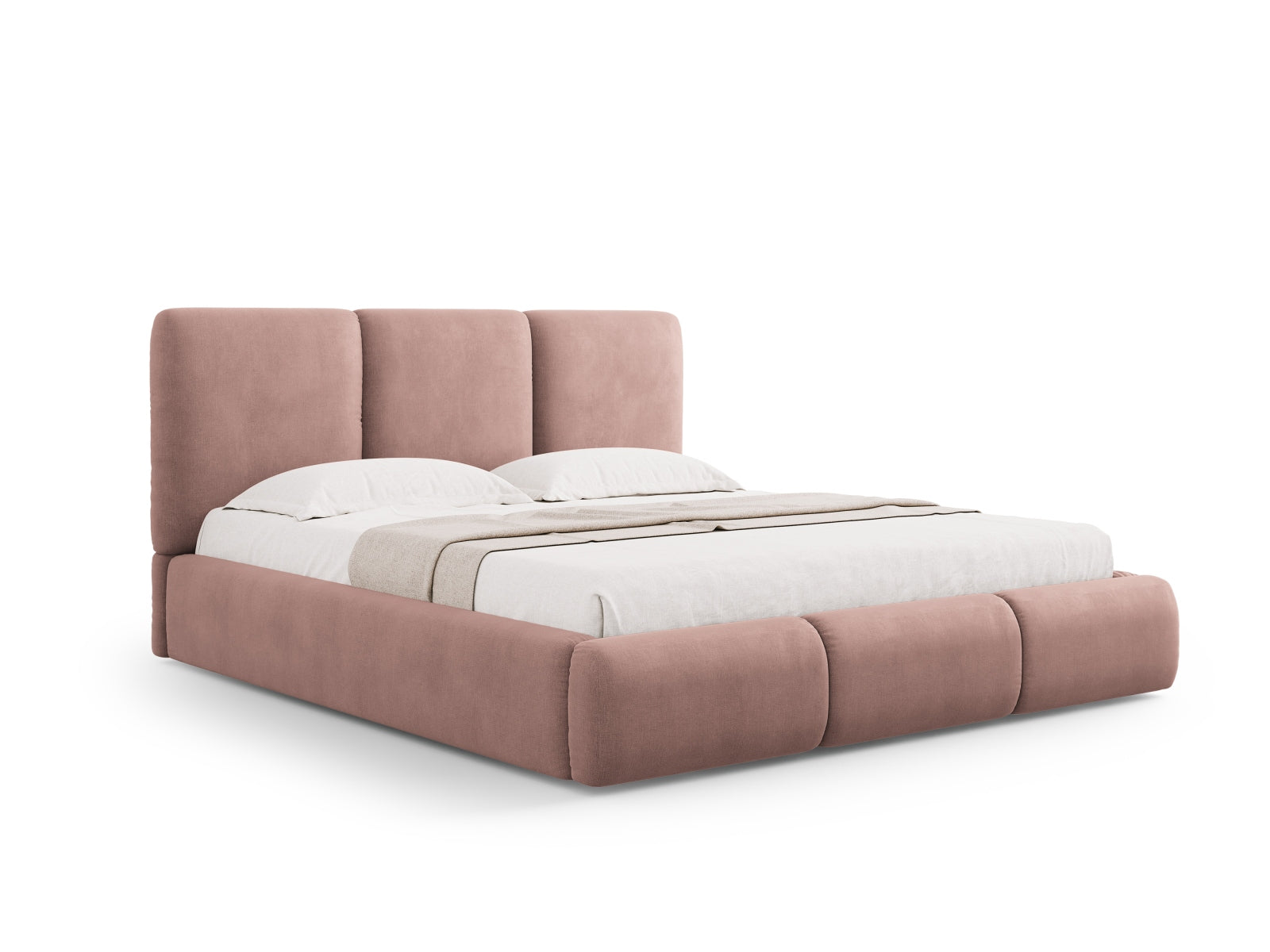 Nicolas Bett mit Stauraum und Headboard  in Pink präsentiert im Onlineshop von KAQTU Design AG. Bett ist von Cosmopolitan Design