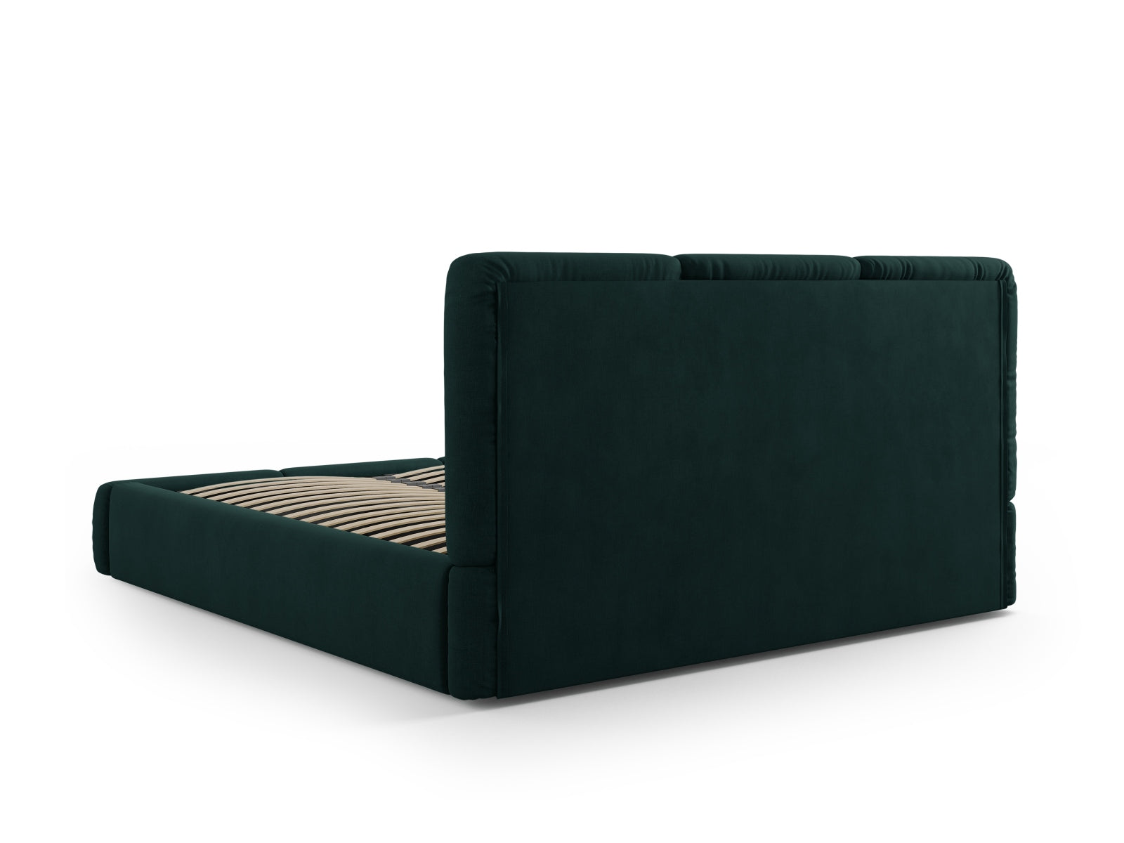 Nicolas Bett mit Stauraum und Headboard  in Bottle Green präsentiert im Onlineshop von KAQTU Design AG. Bett ist von Cosmopolitan Design