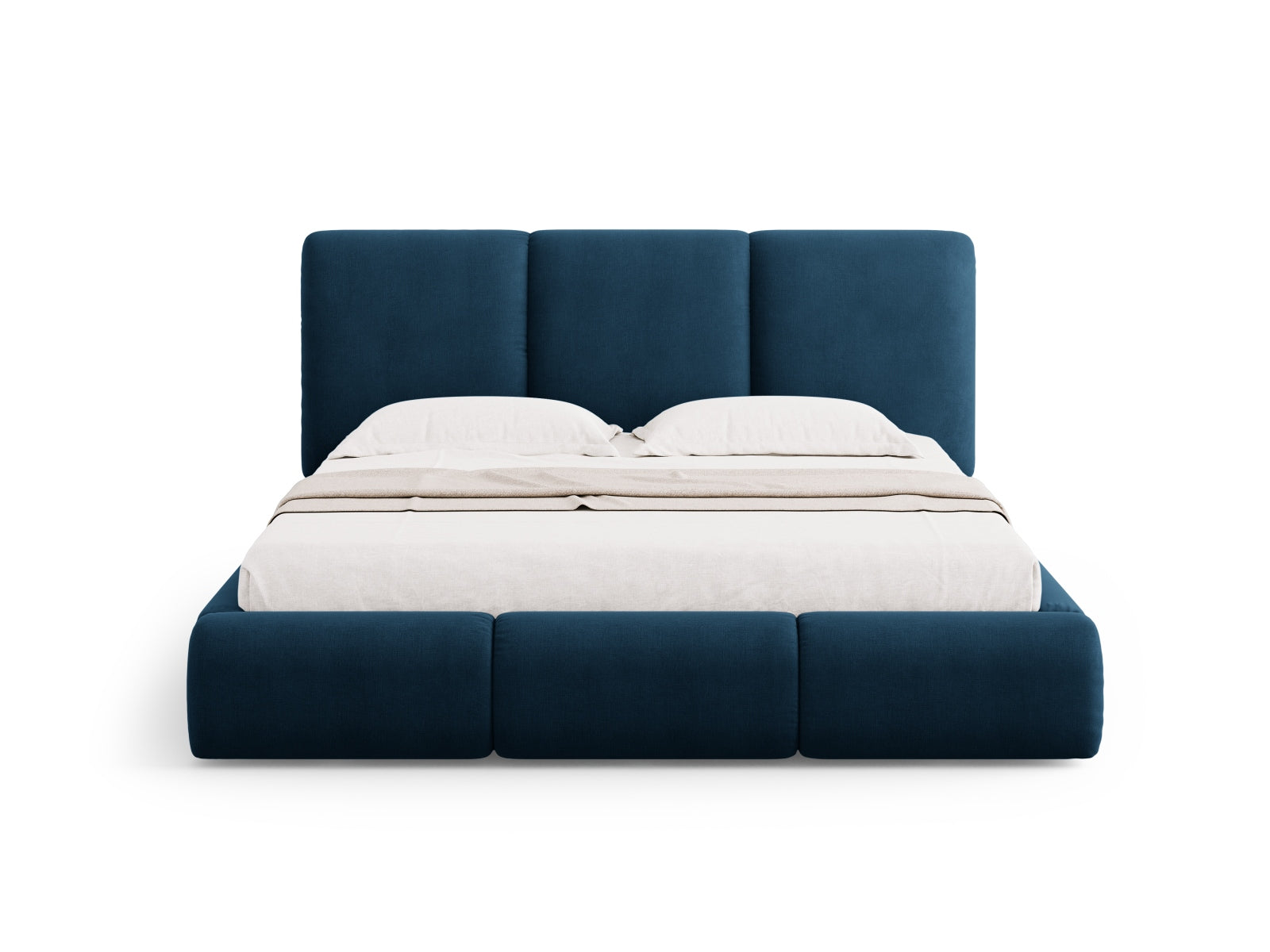 Nicolas Bett mit Stauraum und Headboard  in Royal Blue präsentiert im Onlineshop von KAQTU Design AG. Bett ist von Cosmopolitan Design