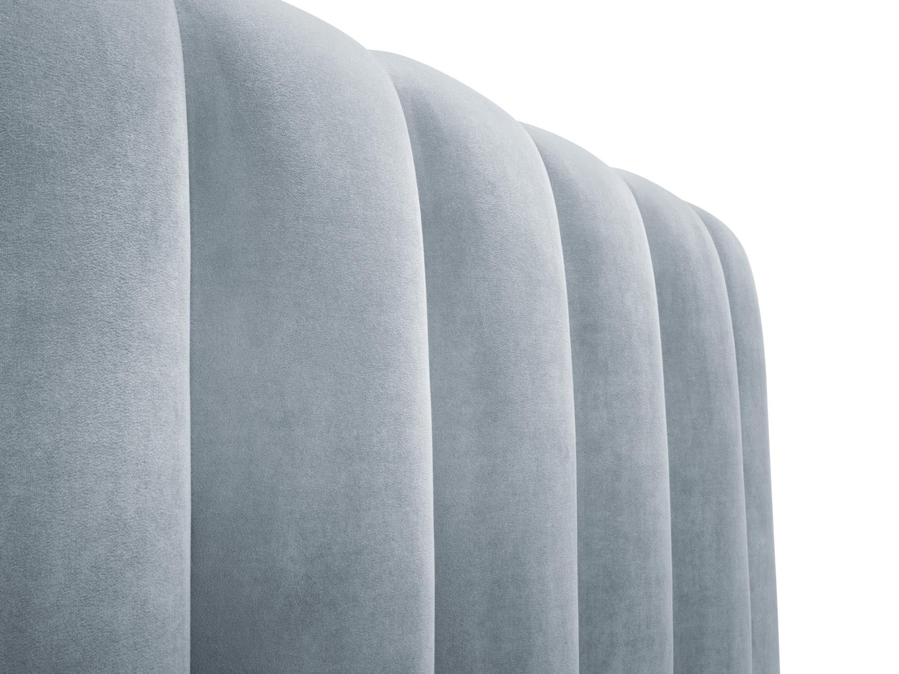 Modernes Palma Bett in sanftem Hellblau, 140 cm, mit praktischem Stauraum und ansprechendem Kopfteil für stilvolle Schlafzimmergestaltung.