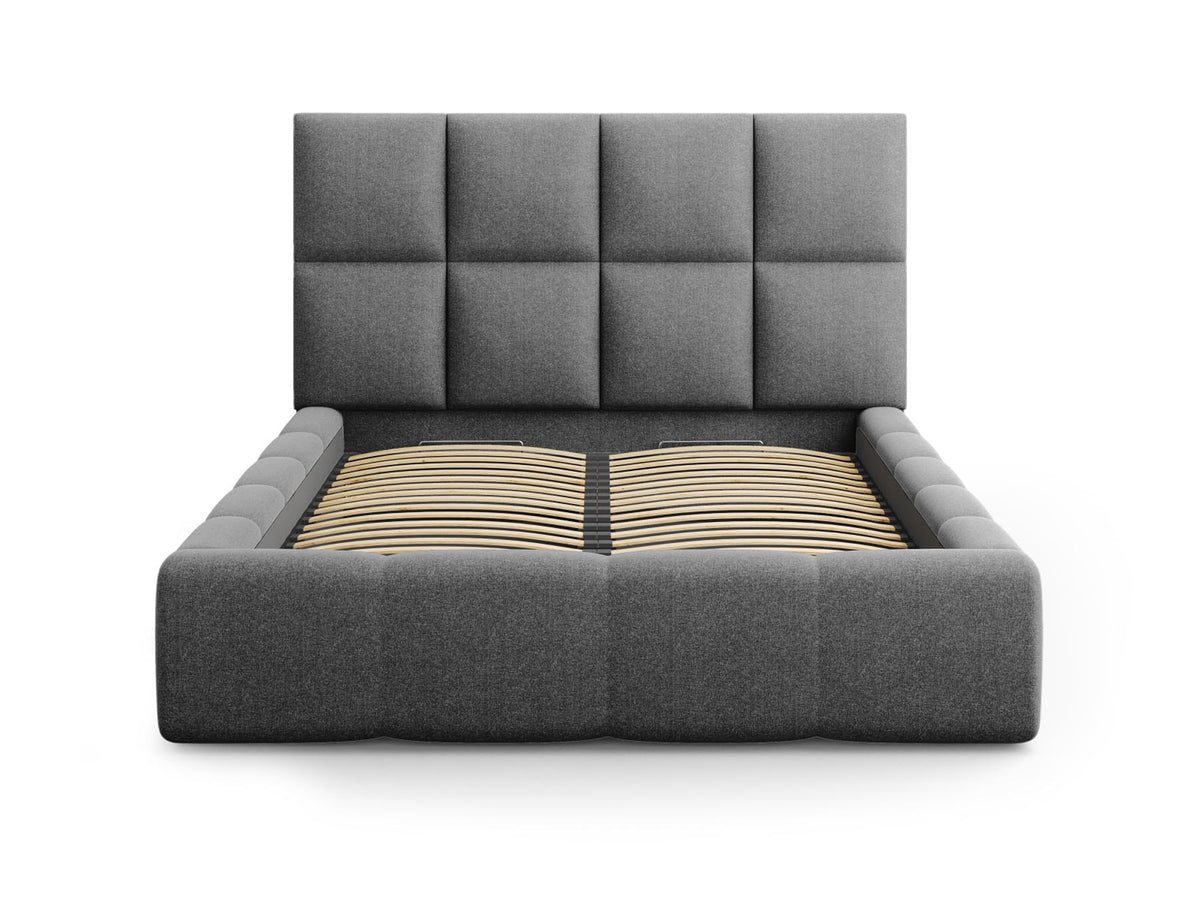 Livigno Bett mit Stauraum mit Kopfteil 140cm in Dark Grey präsentiert im Onlineshop von KAQTU Design AG. Bett ist von Cosmopolitan Design