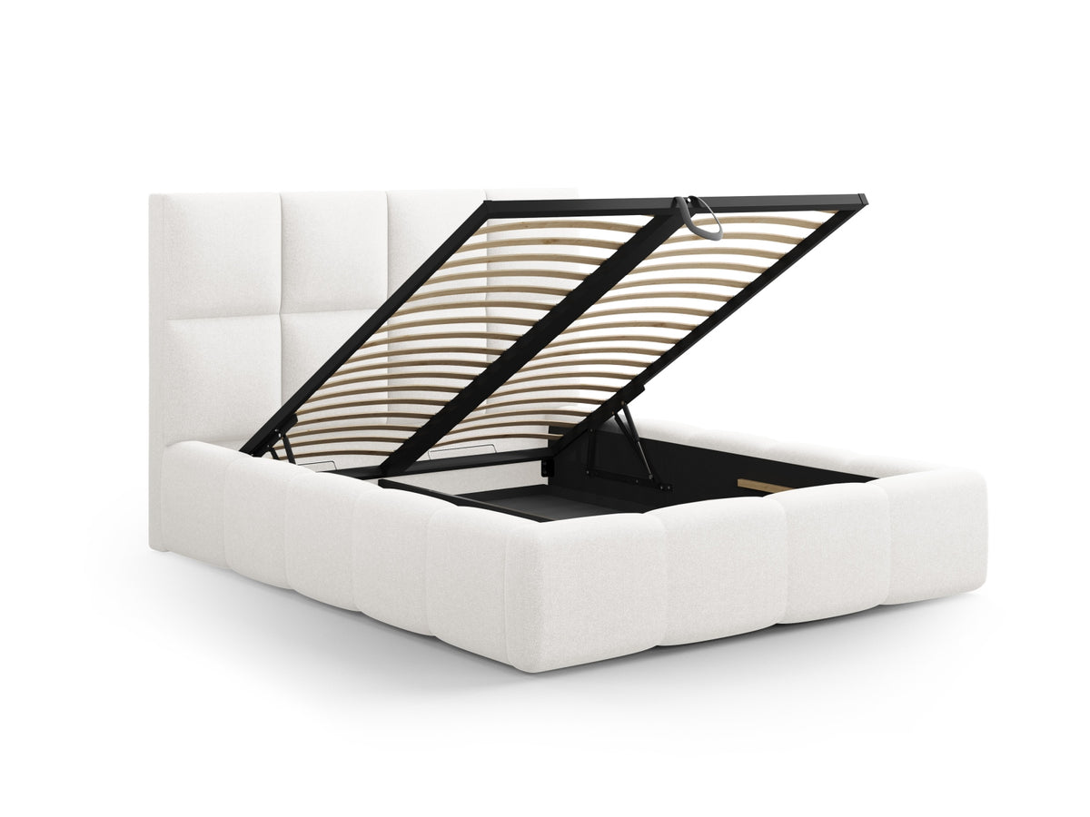Livigno Bett mit Stauraum mit Kopfteil 140cm in Ivory präsentiert im Onlineshop von KAQTU Design AG. Bett ist von Cosmopolitan Design