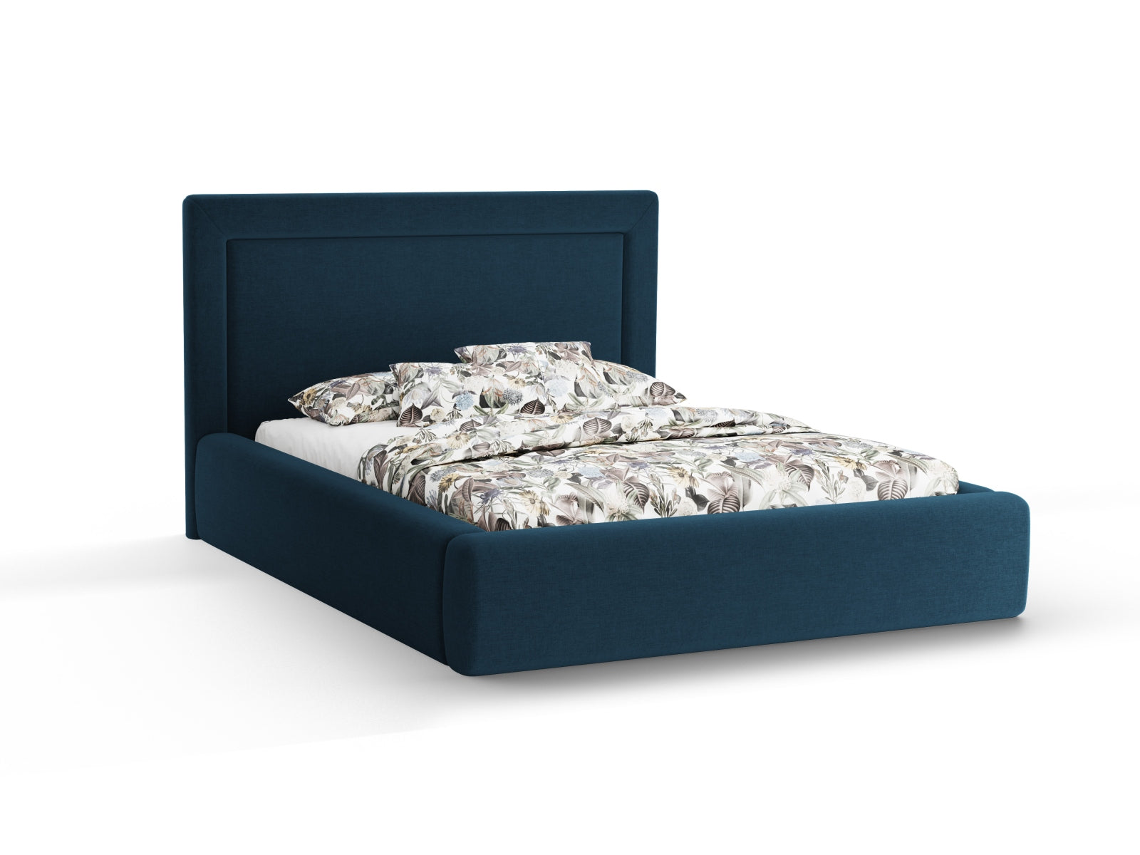 Kemer Bett mit Stauraum mit Kopfteil 160cm in Dark Blue-Baloo präsentiert im Onlineshop von KAQTU Design AG. Bett ist von Cosmopolitan Design