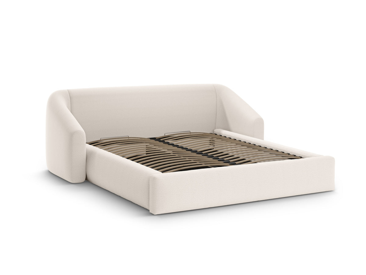 Campi Bett mit Stauraum und Headboard 160cm in Light Beige-Moly präsentiert im Onlineshop von KAQTU Design AG. Bett ist von Cosmopolitan Design