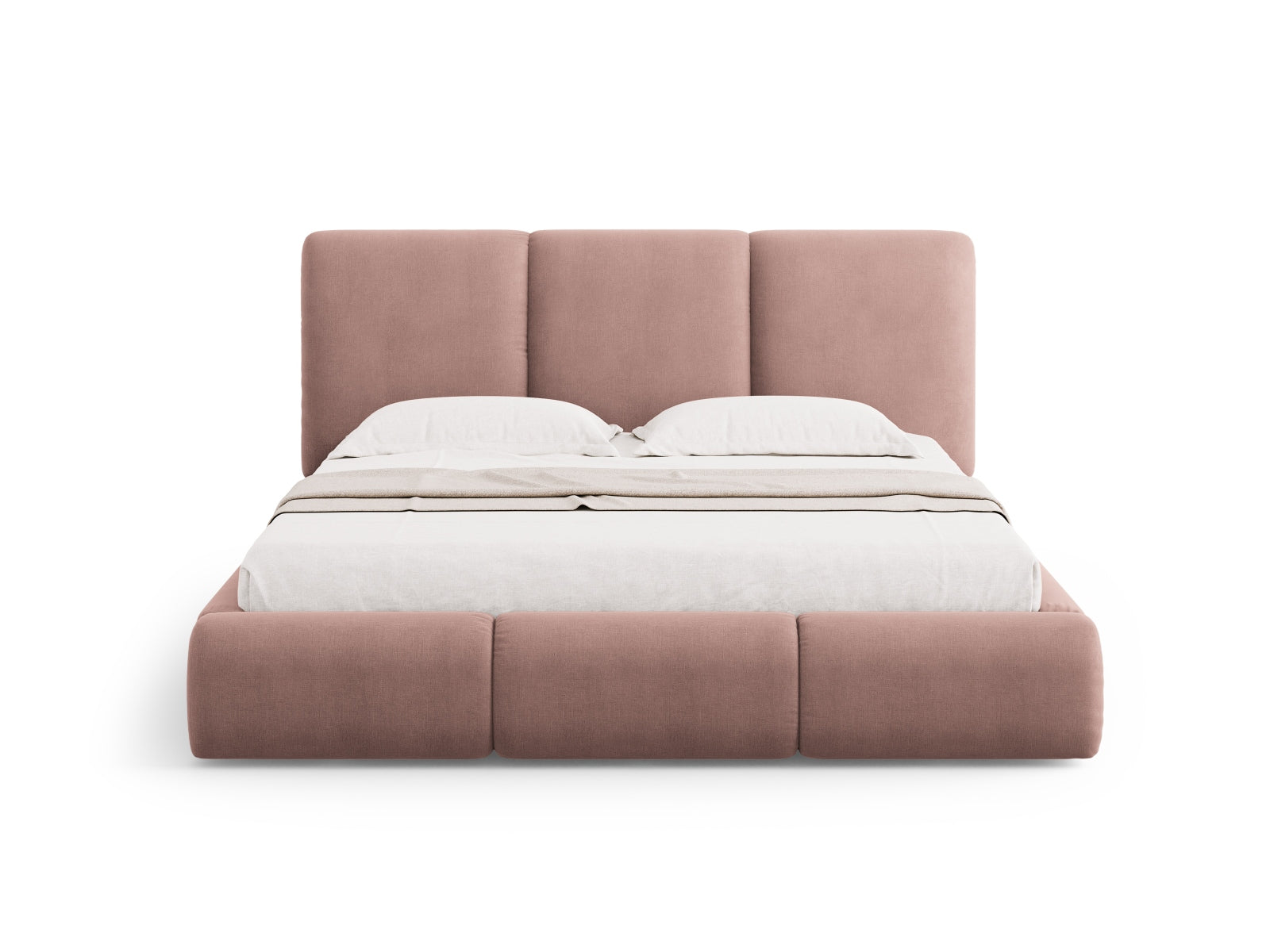 Nicolas Bett mit Stauraum und Headboard  in Pink präsentiert im Onlineshop von KAQTU Design AG. Bett ist von Cosmopolitan Design