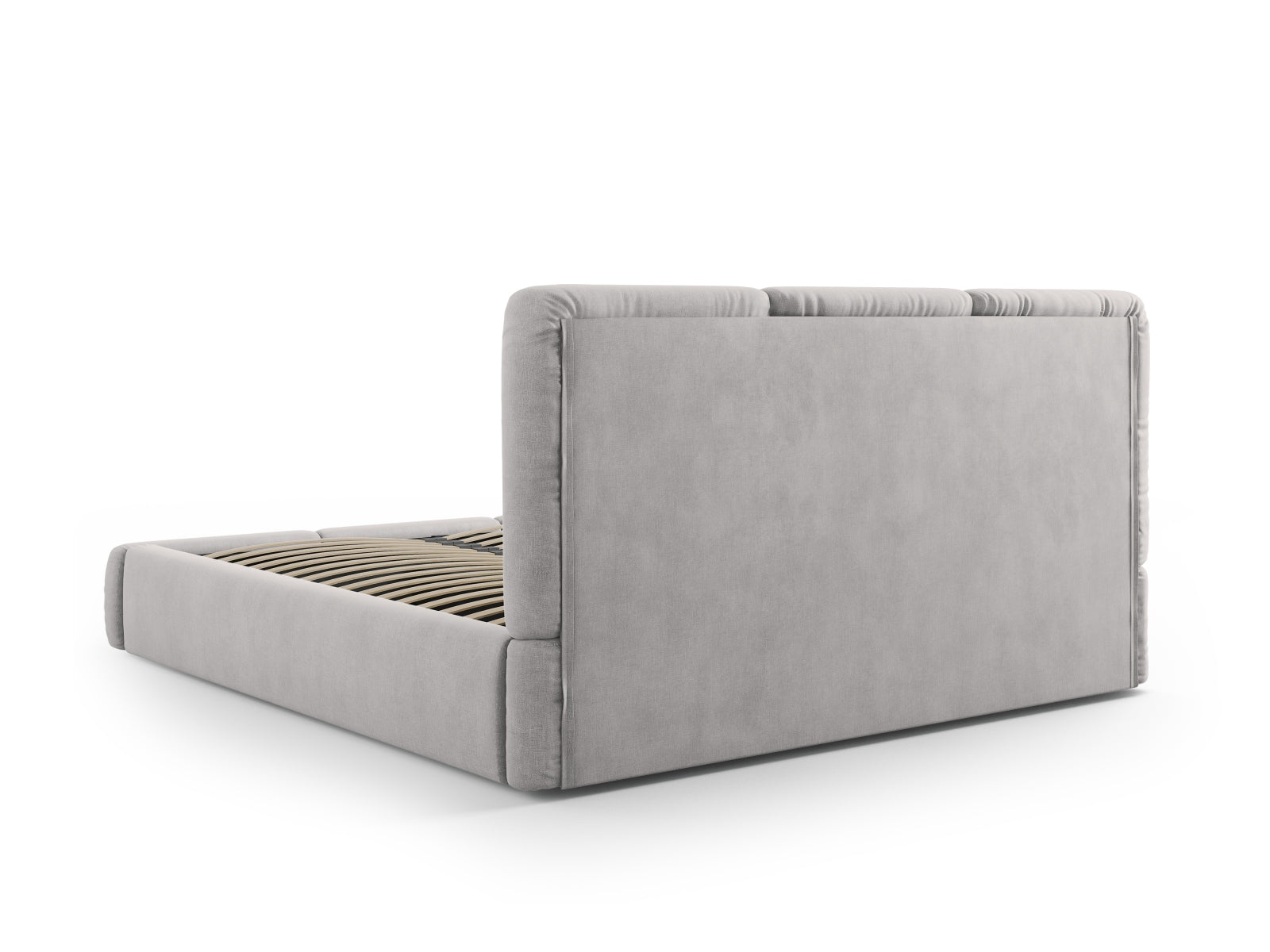 Nicolas Bett mit Stauraum und Headboard  in Light Grey präsentiert im Onlineshop von KAQTU Design AG. Bett ist von Cosmopolitan Design