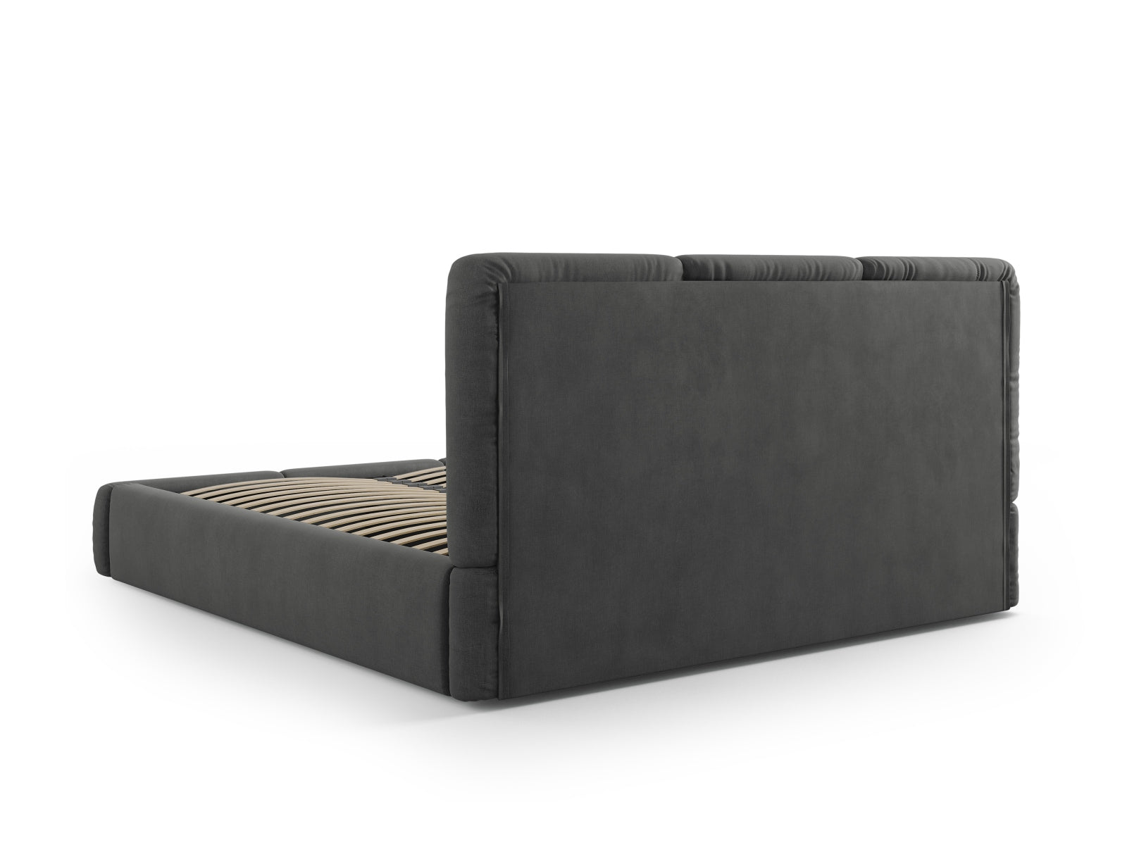 Nicolas Bett mit Stauraum und Headboard  in Dark Grey präsentiert im Onlineshop von KAQTU Design AG. Bett ist von Cosmopolitan Design