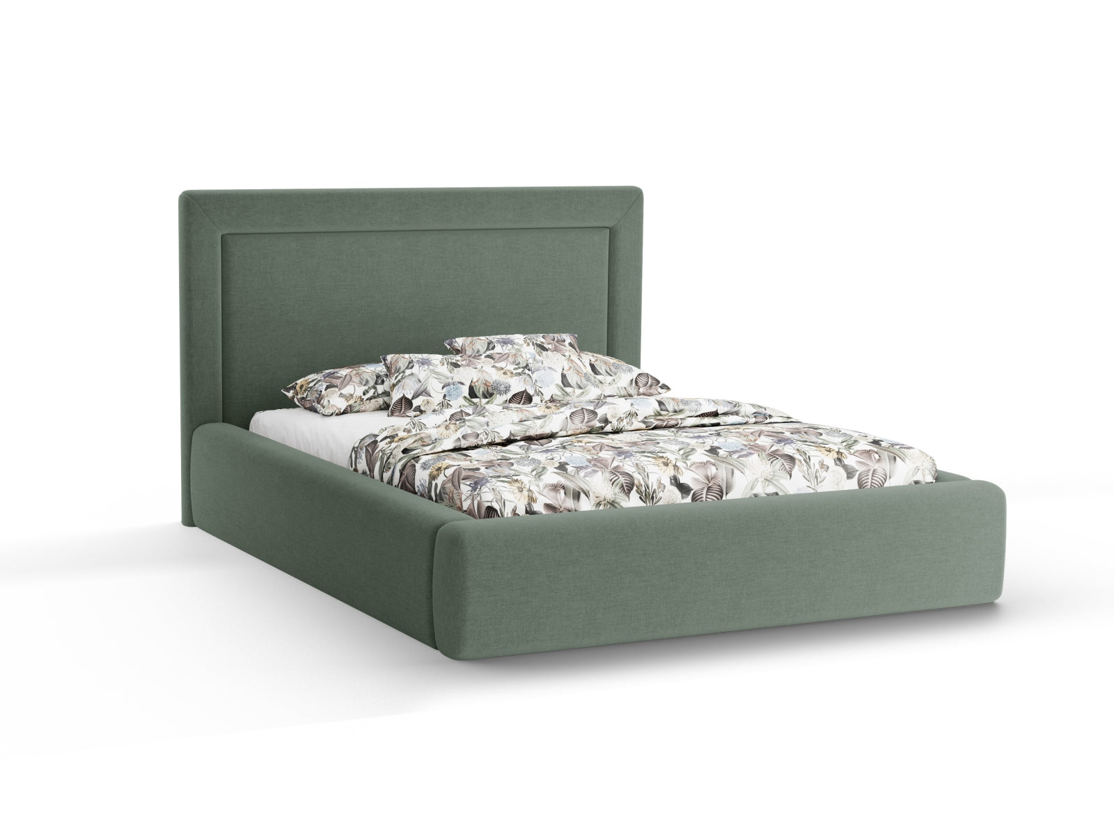Kemer Bett mit Stauraum mit Kopfteil 160cm in Moss Green-Wind präsentiert im Onlineshop von KAQTU Design AG. Bett ist von Cosmopolitan Design