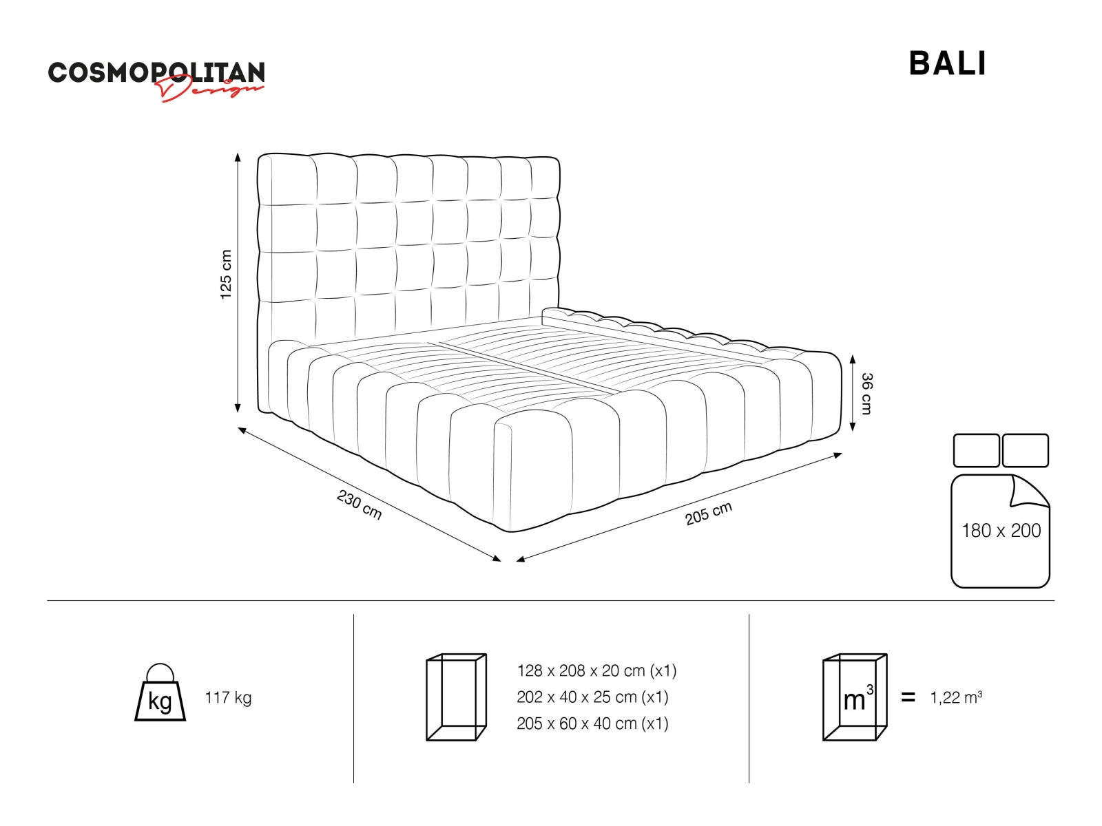 Modernes Bali Bett mit 180 cm Breite, praktischen Stauraum und geschmackvollem Kopfteil in Black-Bluvel, perfekt für stilvolle Schlafzimmer.