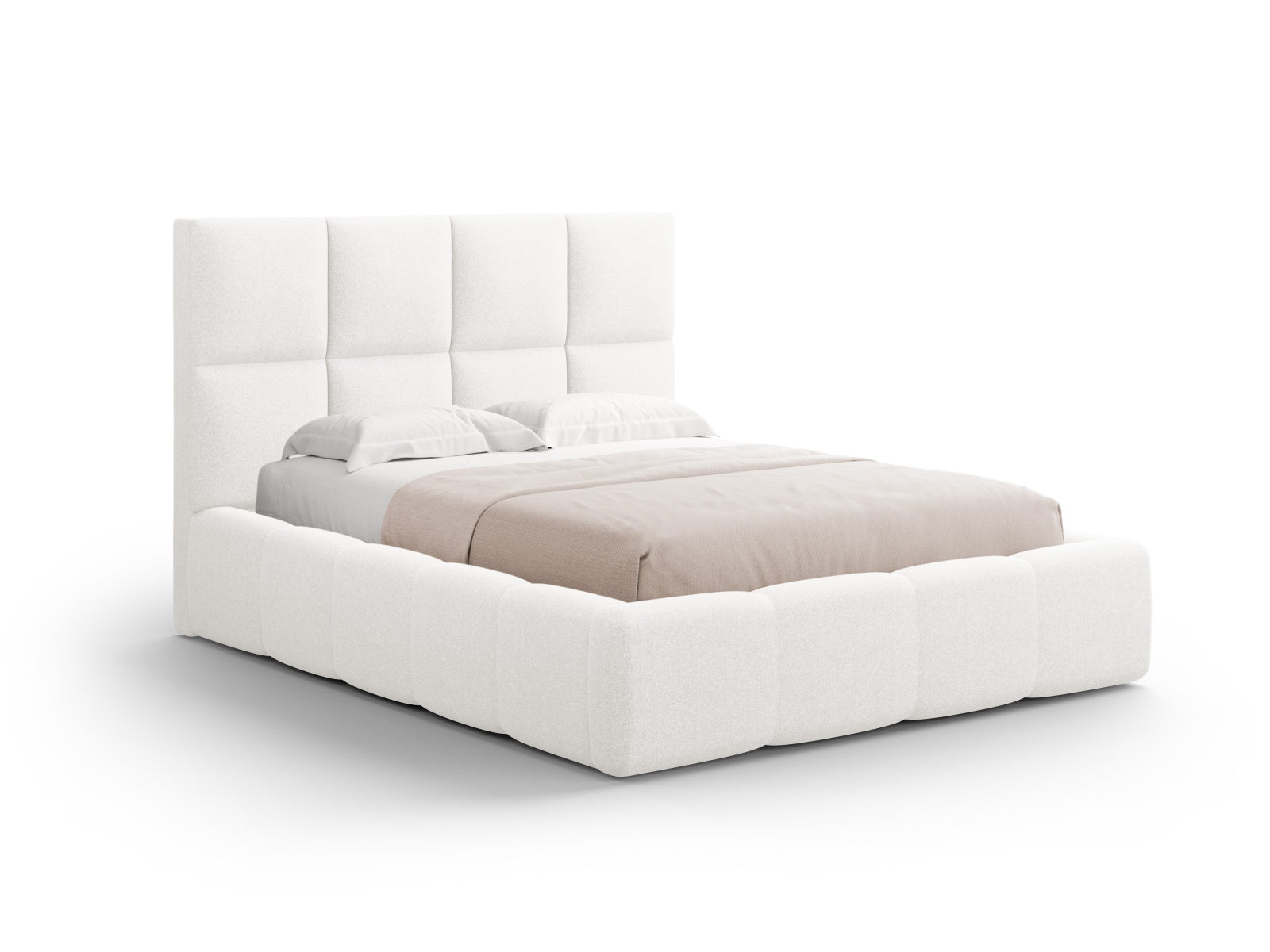 Livigno Bett mit Stauraum mit Kopfteil 180cm in Ivory präsentiert im Onlineshop von KAQTU Design AG. Bett ist von Cosmopolitan Design