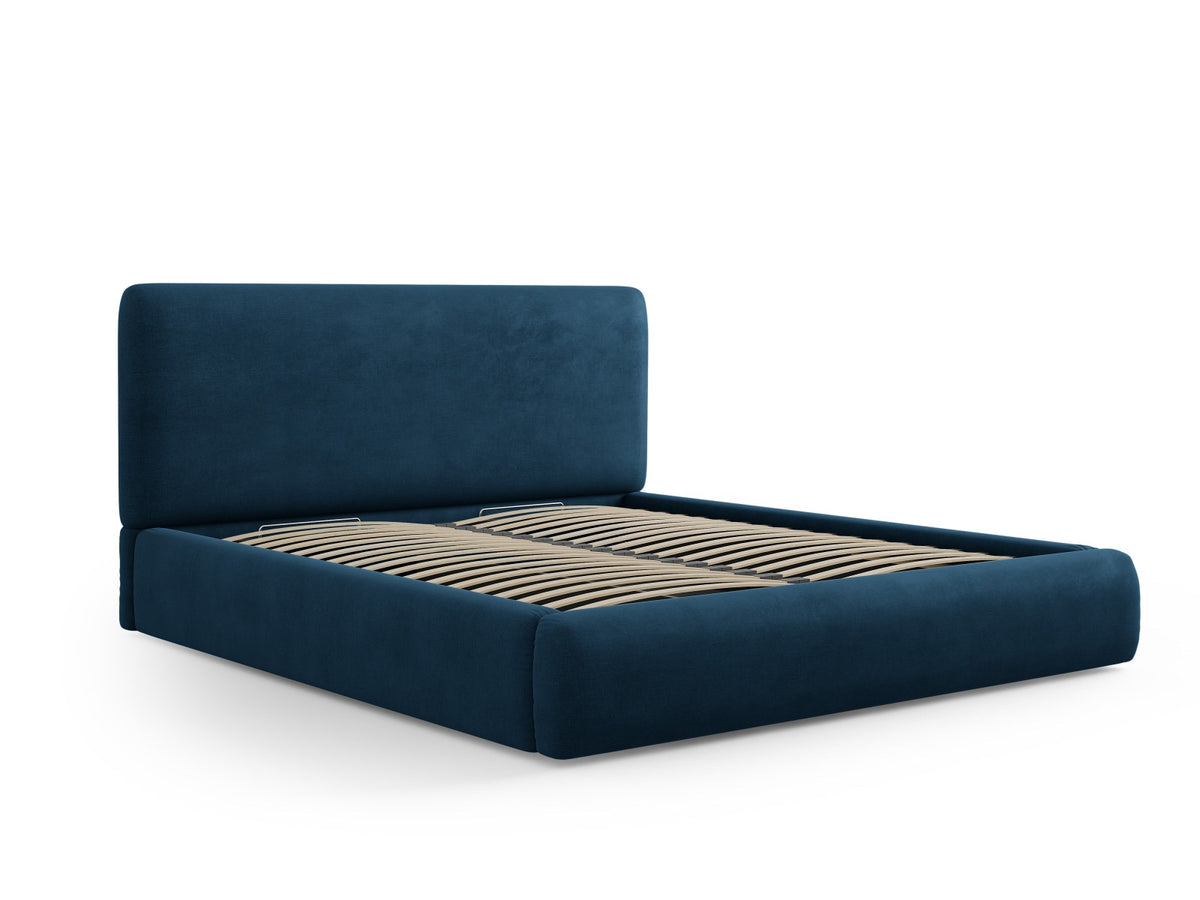 Bettgestell Colonel mit Kopfteil, Seitenkanten und schwarzen Kunststoffbeinen