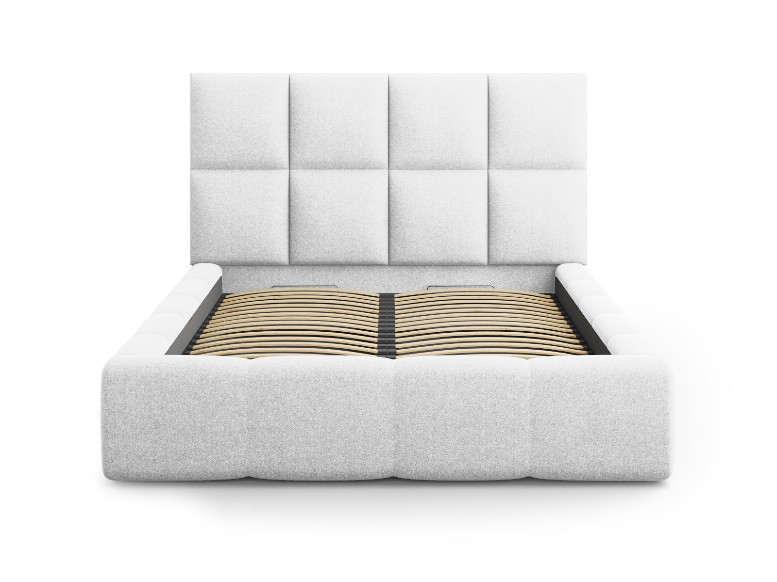 Livigno Bett mit Stauraum mit Kopfteil 200cm in Cold Light Grey präsentiert im Onlineshop von KAQTU Design AG. Bett ist von Cosmopolitan Design