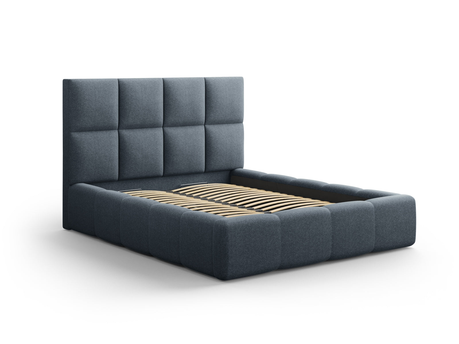 Livigno Bett mit Stauraum mit Kopfteil 200cm in Dark Blue präsentiert im Onlineshop von KAQTU Design AG. Bett ist von Cosmopolitan Design