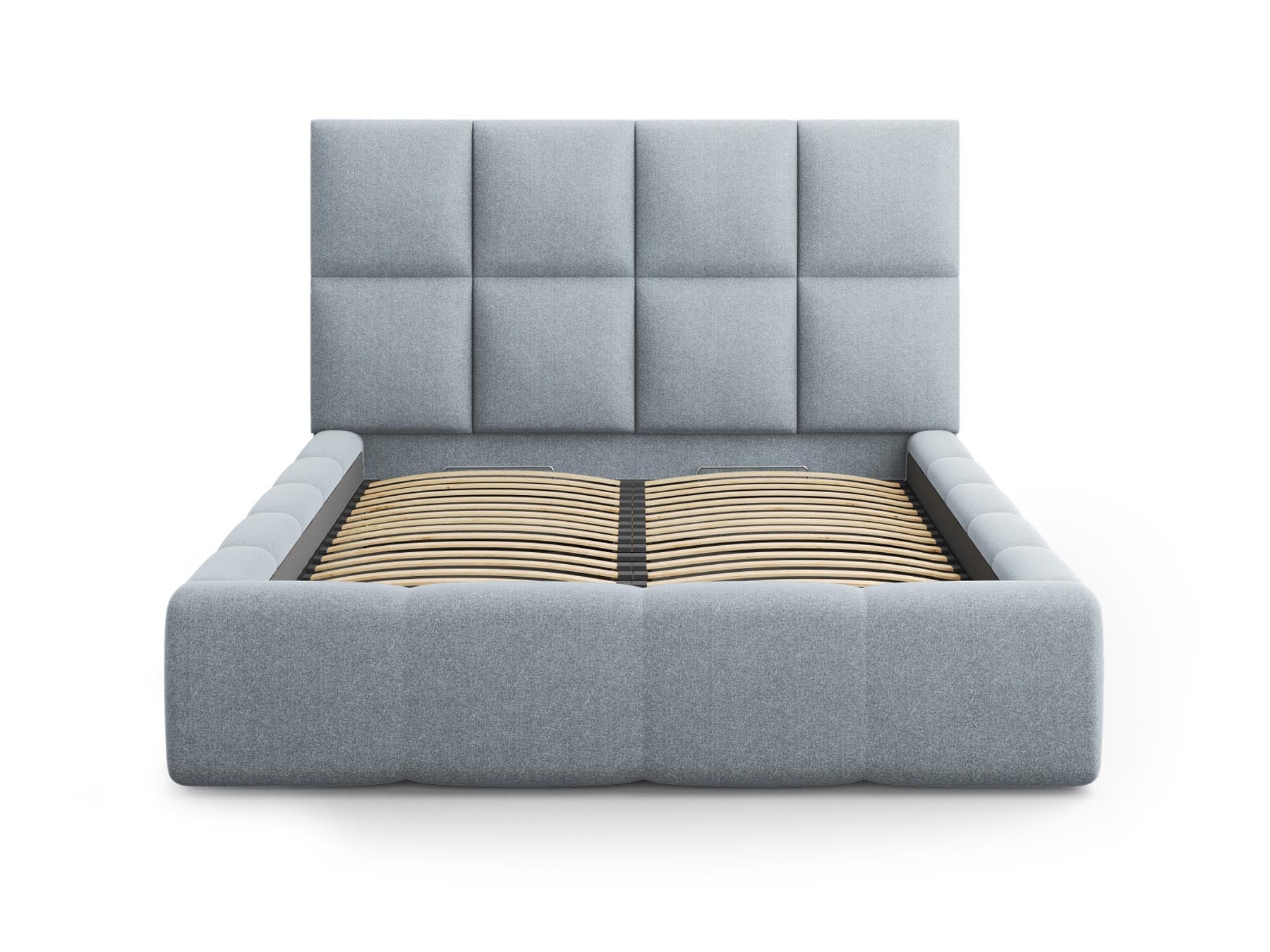Livigno Bett mit Stauraum mit Kopfteil 200cm in Light Blue präsentiert im Onlineshop von KAQTU Design AG. Bett ist von Cosmopolitan Design