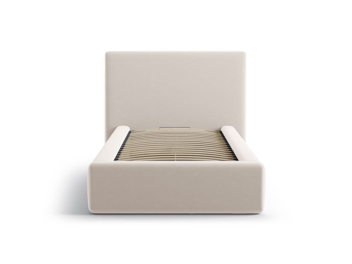 Asti Bett mit Stauraum mit Kopfteil 90cm in Ivory-Magic Velvet präsentiert im Onlineshop von KAQTU Design AG. Bett ist von Cosmopolitan Design