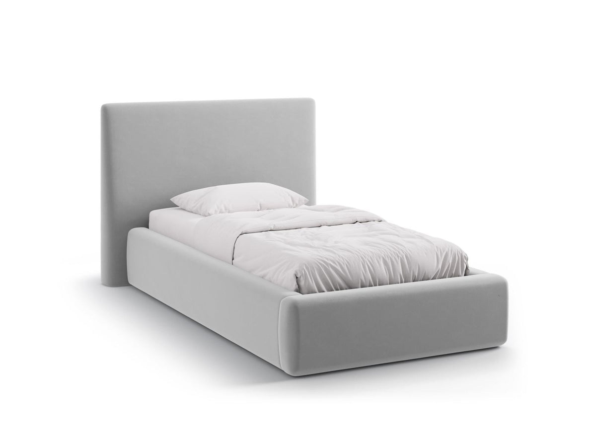 Asti Bett mit Stauraum mit Kopfteil 90cm in Light Grey-Magic Velvet präsentiert im Onlineshop von KAQTU Design AG. Bett ist von Cosmopolitan Design