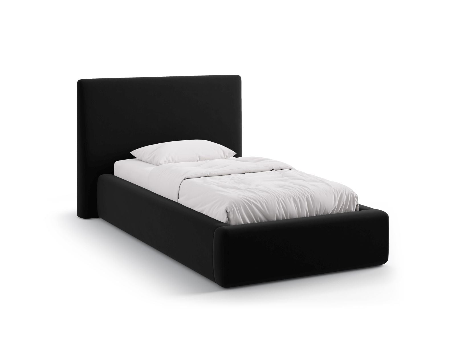 Asti Bett mit Stauraum mit Kopfteil 90cm in Black-Magic Velvet präsentiert im Onlineshop von KAQTU Design AG. Bett ist von Cosmopolitan Design