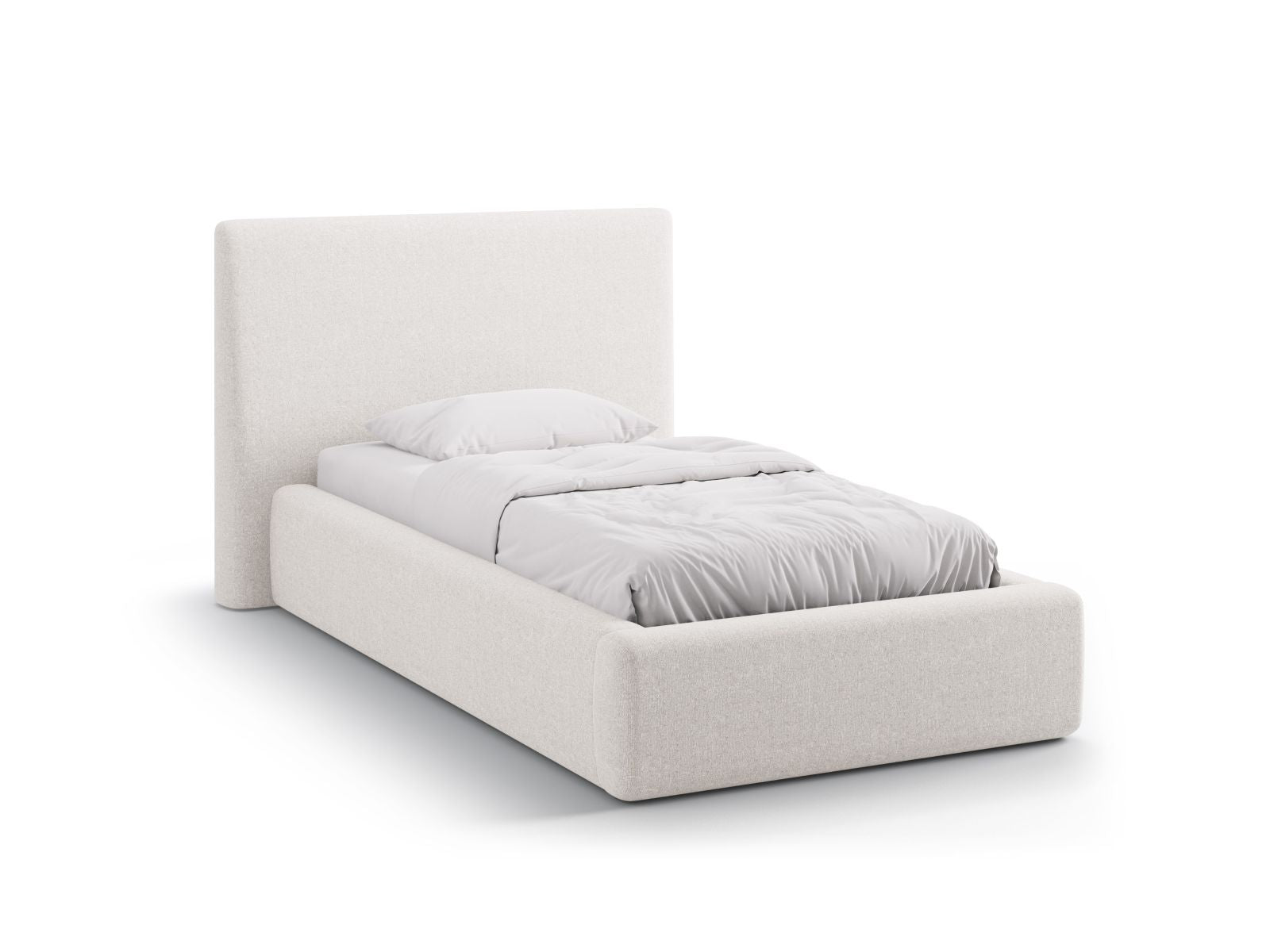 Asti Bett mit Stauraum mit Kopfteil 90cm in Light Beige-Moly präsentiert im Onlineshop von KAQTU Design AG. Bett ist von Cosmopolitan Design