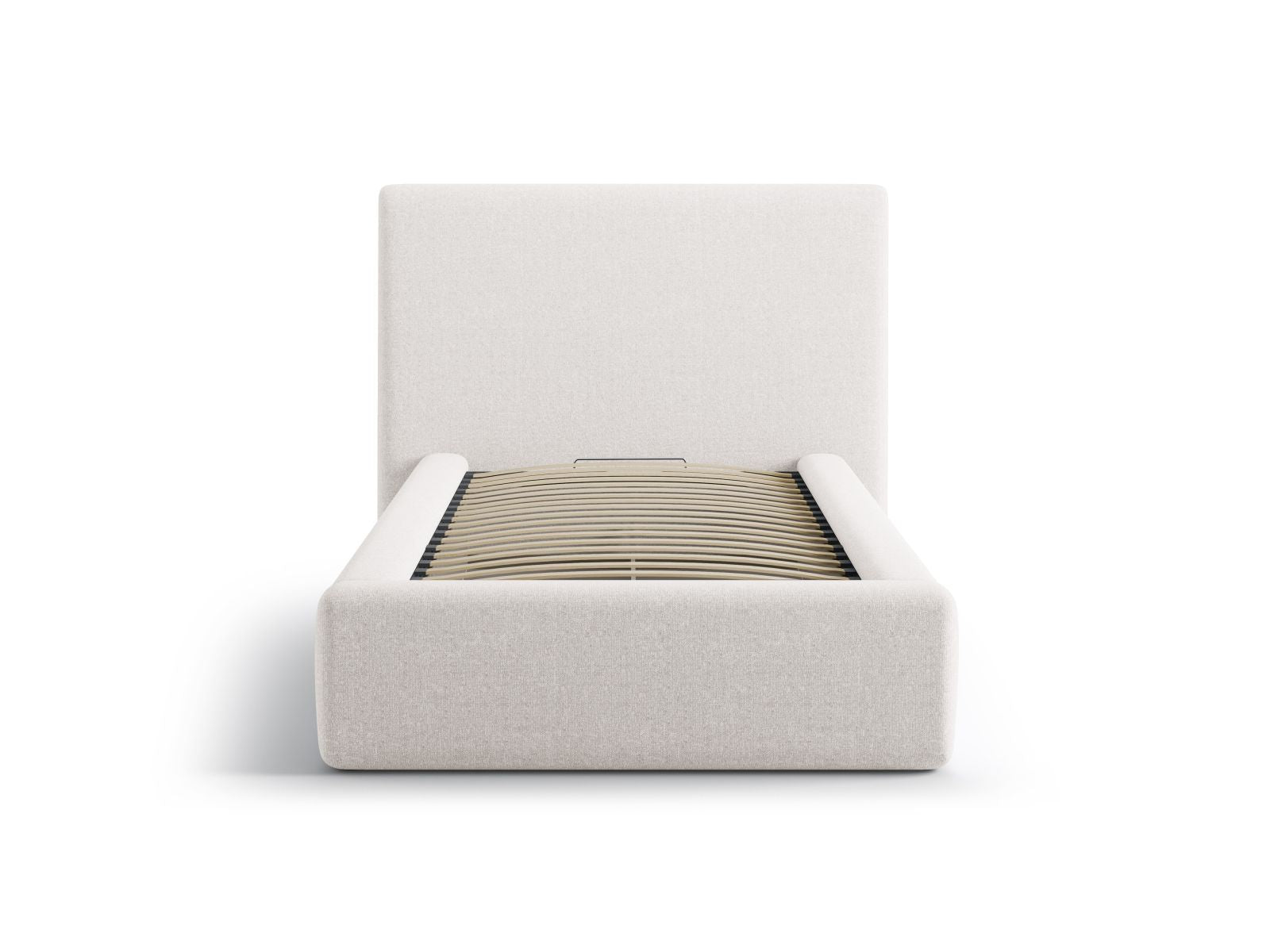 Elegantes Asti Bett mit praktischem Stauraum und stilvollem Kopfteil in Light Beige-Moly, ideal für moderne Schlafzimmer.