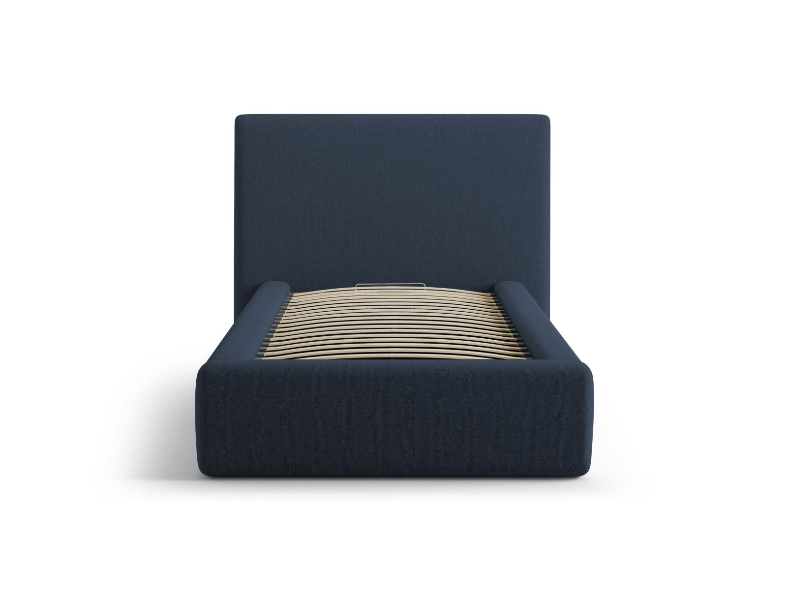 Elegantes Asti Bett mit praktischem Stauraum und stilvollem Kopfteil in Royal Blue-Moly, ideal für moderne Schlafzimmer.