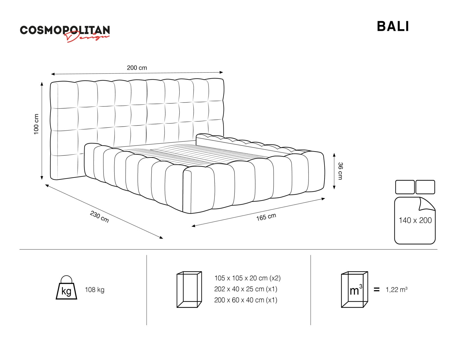 Modernes Bali Bett mit doppeltem Kopfteil und integriertem Stauraum in stilvollem Grey-Bluvel, perfekt für zeitgemäße Schlafzimmergestaltung.
