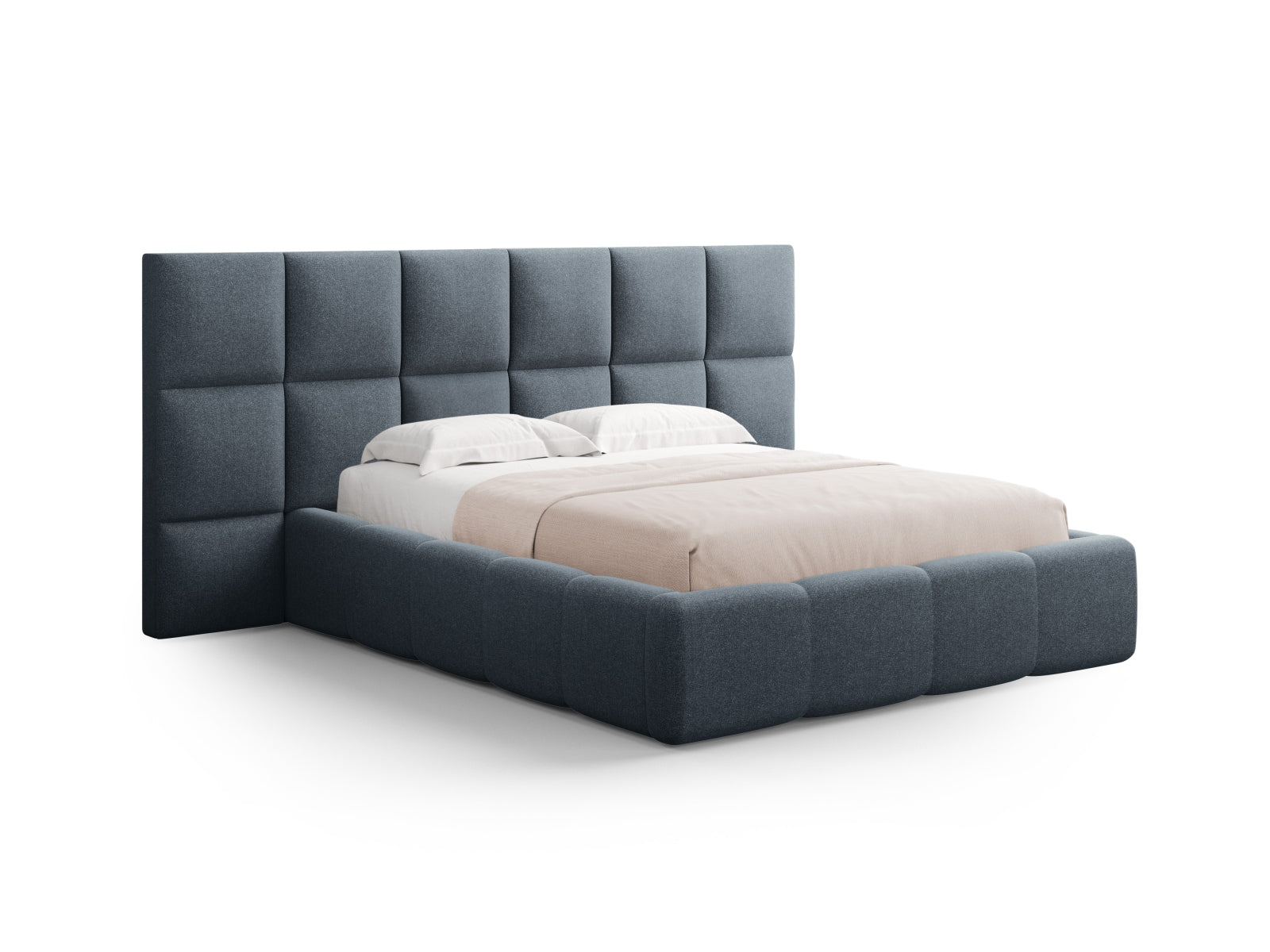 Livigno Bett mit Stauraum mit Kopfteil 160cm in Dark Blue präsentiert im Onlineshop von KAQTU Design AG. Bett ist von Cosmopolitan Design