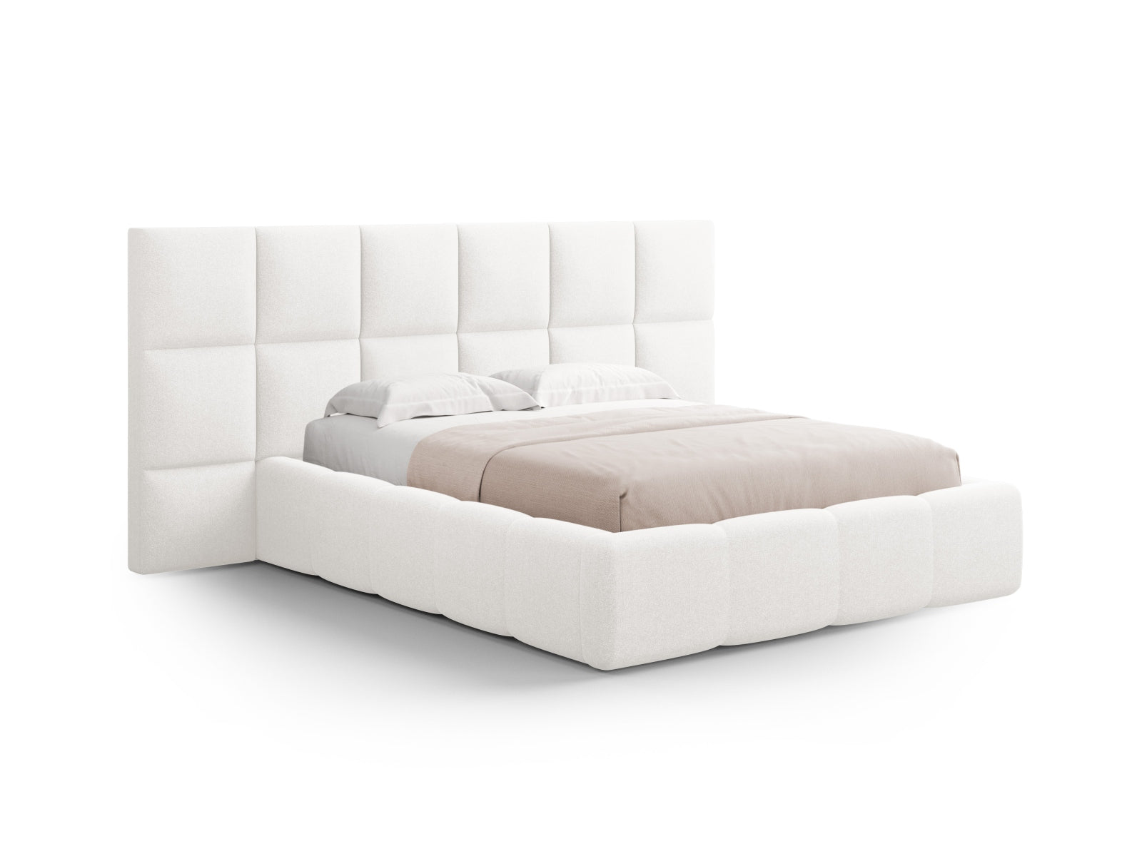 Modernes Livigno Bett mit doppeltem Kopfteil und integriertem Stauraum, 160 cm, perfekt für stilvolle Schlafzimmerlösungen von Cosmopolitan Design.