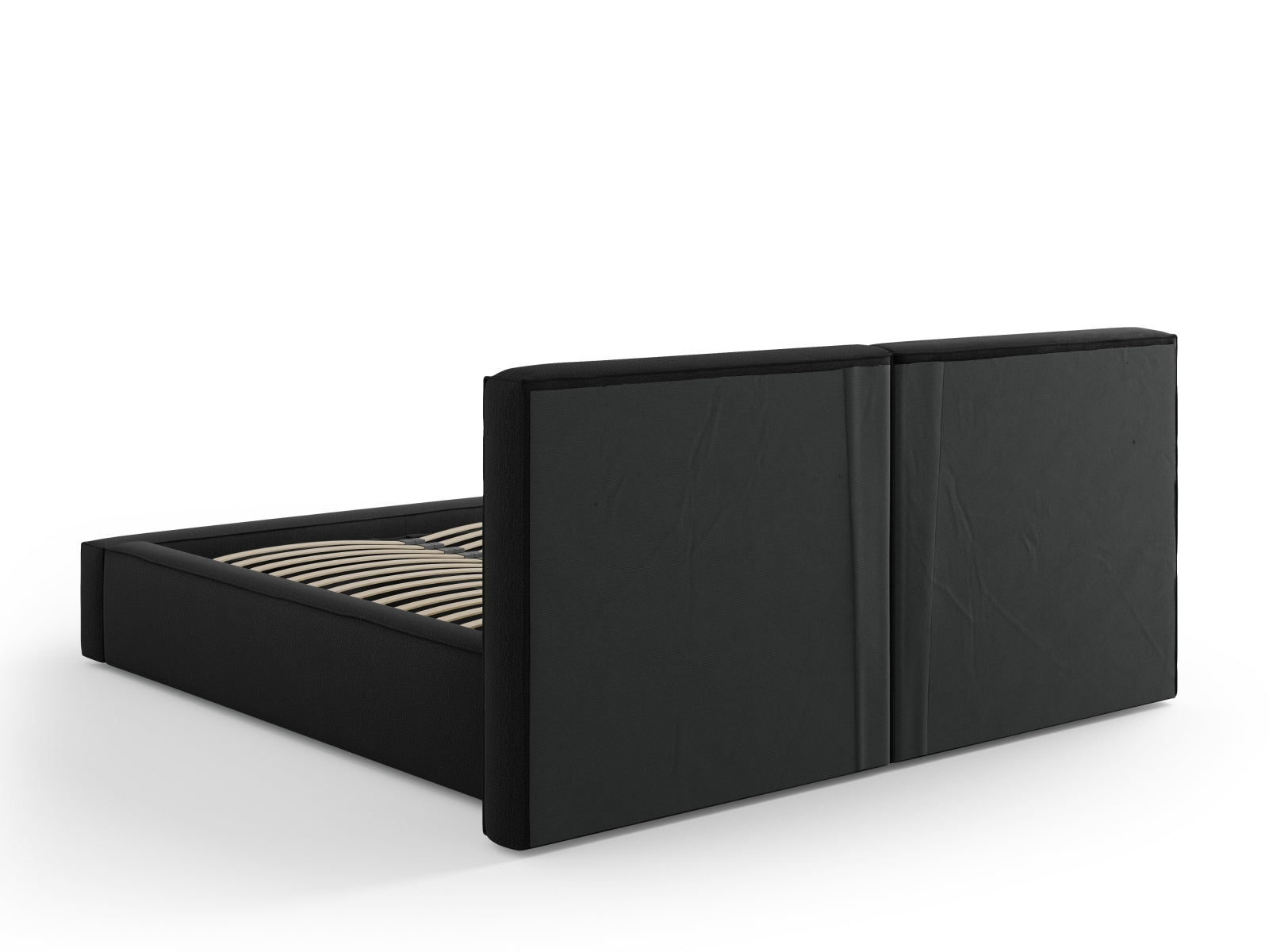 Elegantes Arendal Bett mit praktischem Stauraum und doppeltem Kopfteil, 160 cm, ideal für stilvolle Schlafzimmerlösungen.