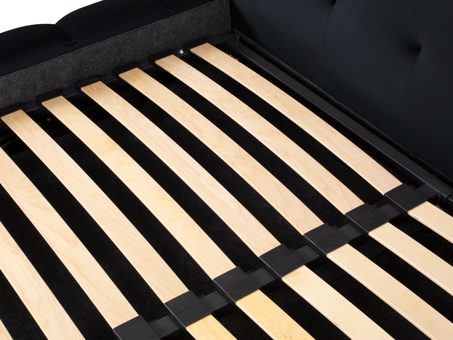 Modernes Bali Bett in tiefem Blau, ausgestattet mit einem doppelten Kopfteil und cleverem Stauraum für optimalen Komfort und Stil.