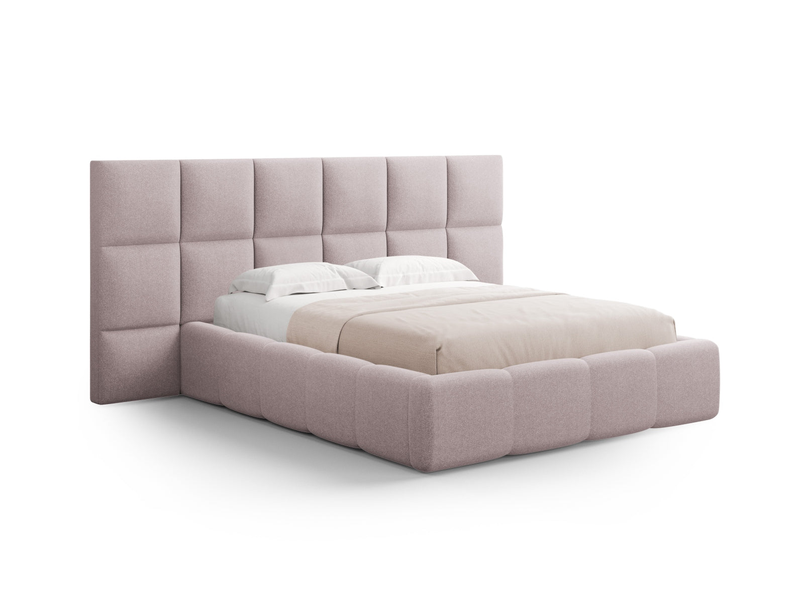 Modernes Livigno Bett mit doppeltem Kopfteil und praktischem Stauraum, 200 cm, ideal für ein elegantes und funktionales Schlafzimmer.