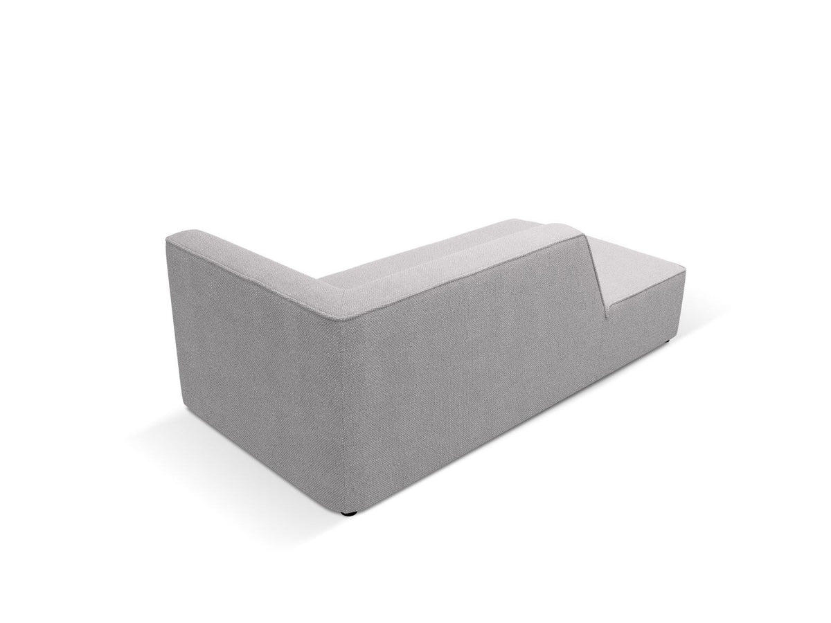 Chaiselongue Siena links, 1-Sitzer 181cm, Cordstoff Scala in Light Beige, Massivholzrahmen, schwarze Kunststoffbeine, niedrige Rückenlehne.