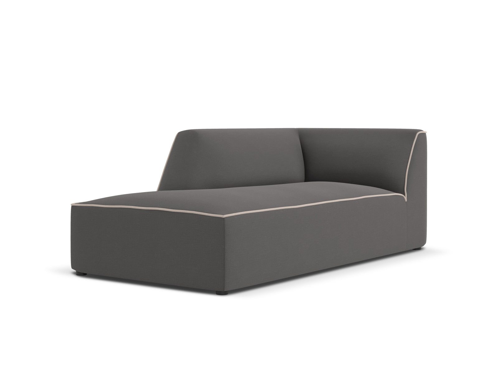 Oslo Chaise Longue links 1 Sitzer in Grey, Grey Beige Melange präsentiert im Onlineshop von KAQTU Design AG. Modulares Sofa ist von Cosmopolitan Design