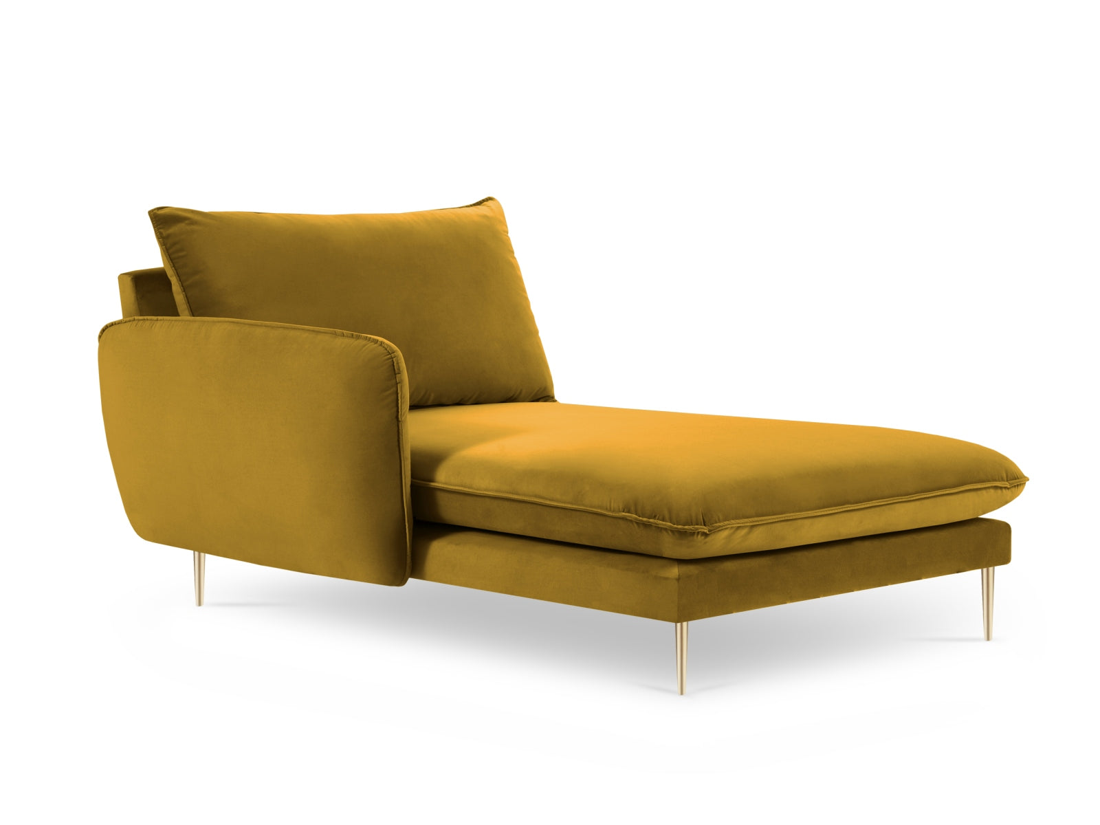 Entdecken Sie das elegante Vienna Velour Sofa Chaise Lounge links von Cosmopolitan Design. Mit 110 cm Sitzfläche vereint es Stil und Komfort für Ihr Zuhause.